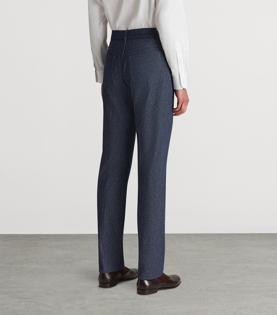Wool-Blend Denim Trousers 408BLUE INDIGO Image 4