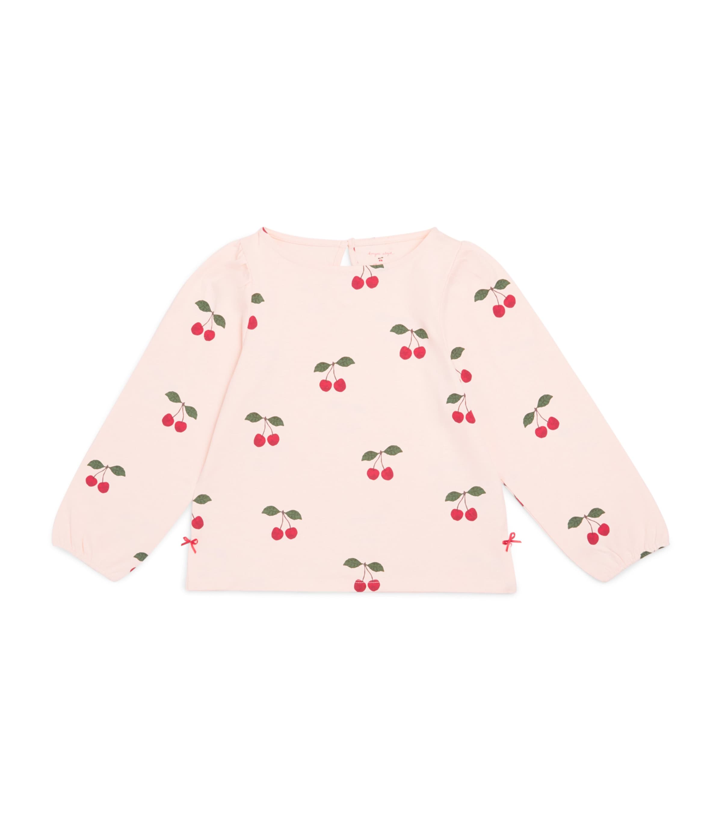 KONGES SLOJD Organic Cotton Cherry Print T-Shirt (2-8 Years) Peony Image 1