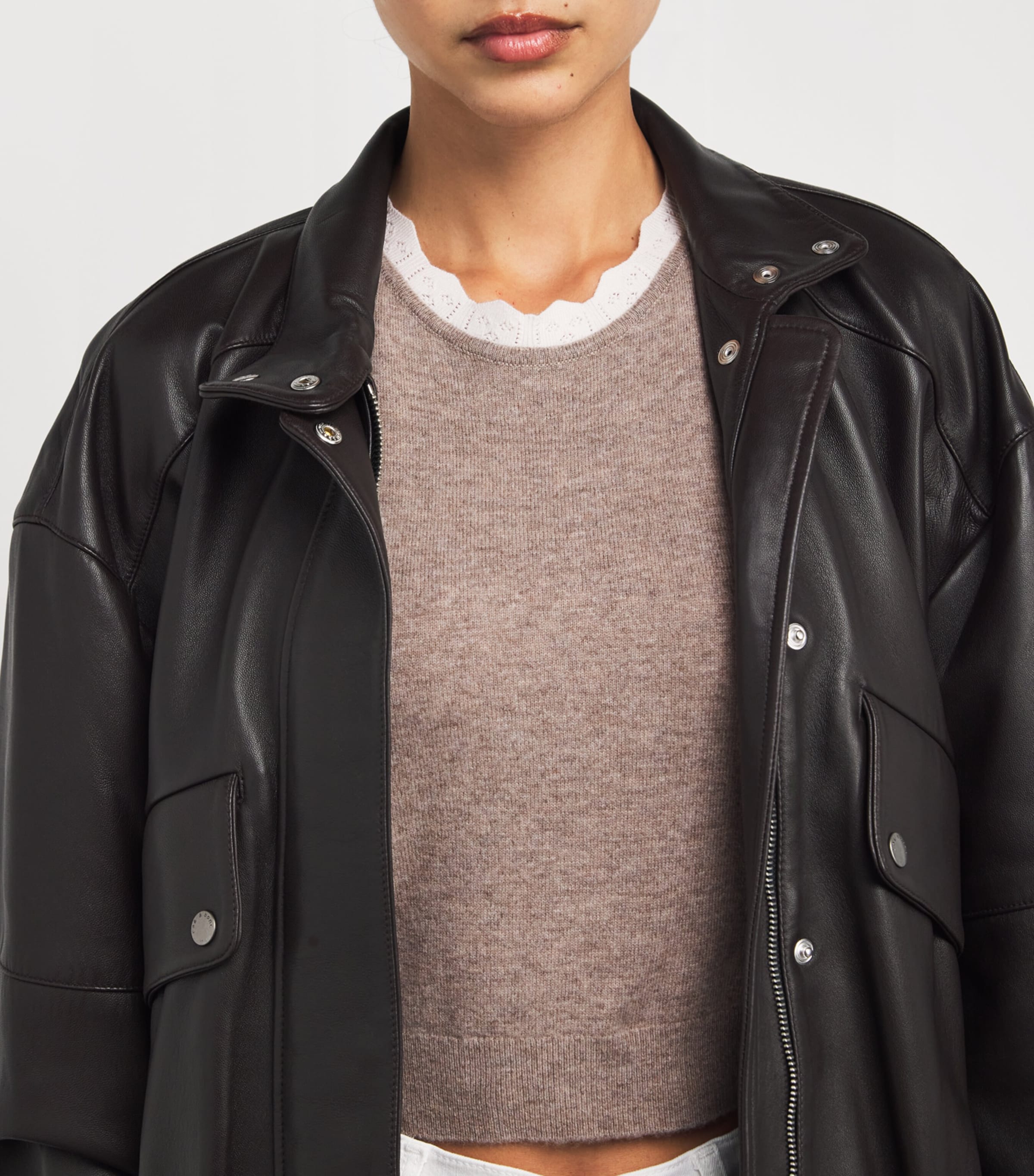 Wool-Cashmere Cropped Tank Top CARAMEL Image 6