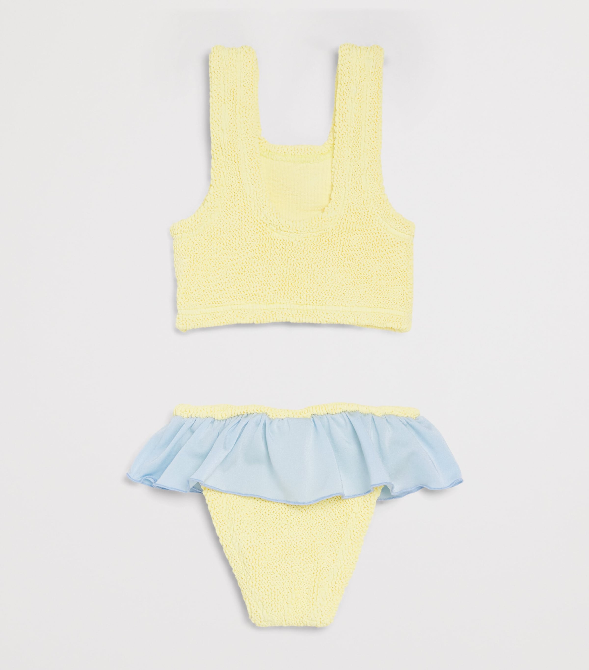 Hunza G Kids Frill-Detail Olive Bikini (3-6 Years) Bttr/mtallic Ice Blu Image 2
