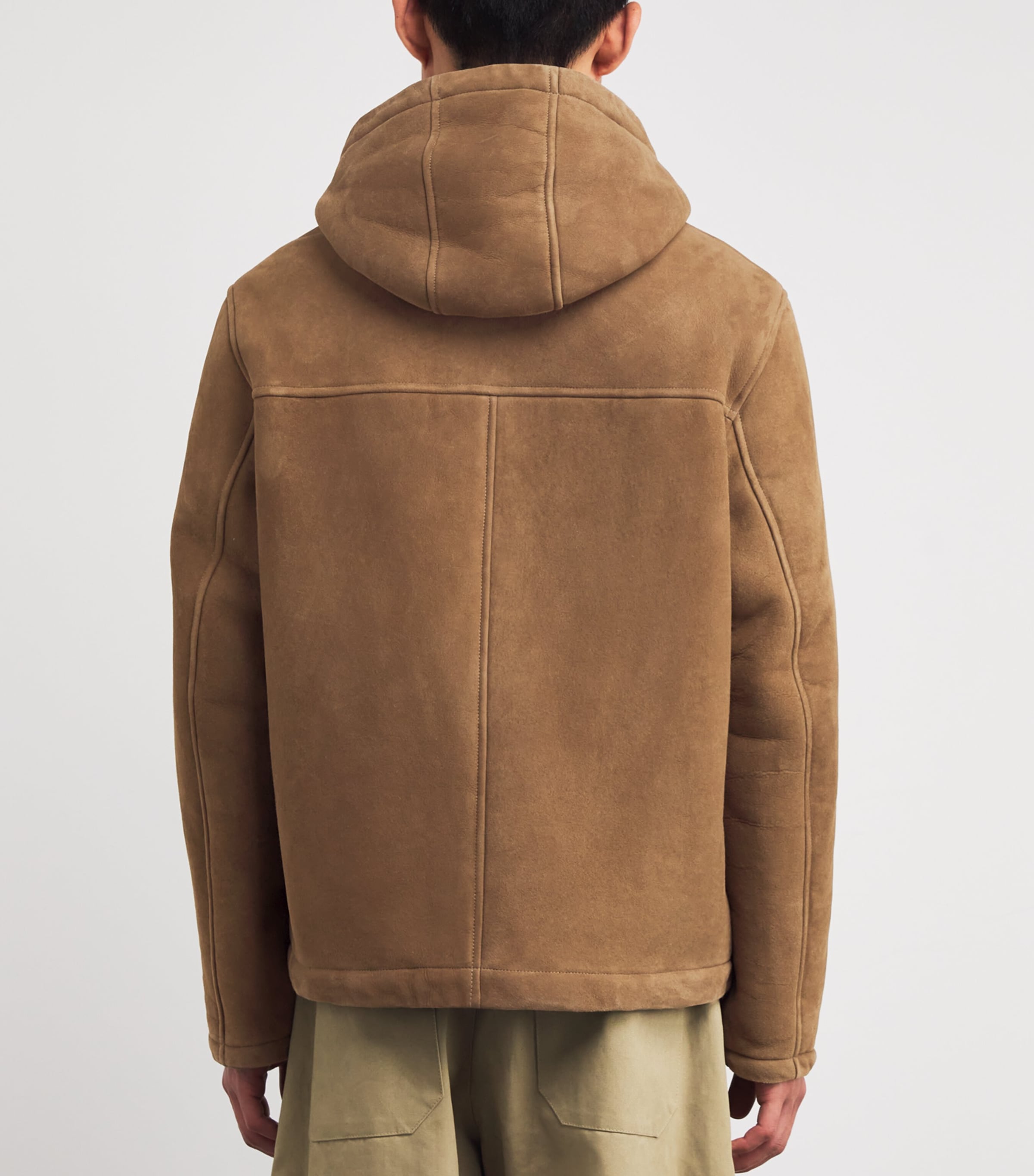 Shearling Reversible Hooded Jacket B3195 CHRKEE/CNVS Image 4