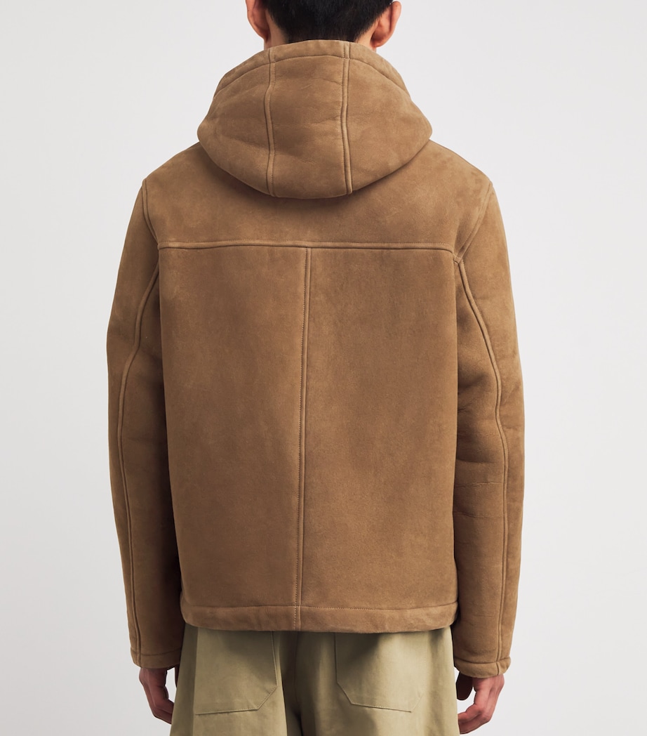 Shearling Reversible Hooded Jacket B3195 CHRKEE/CNVS Image 4