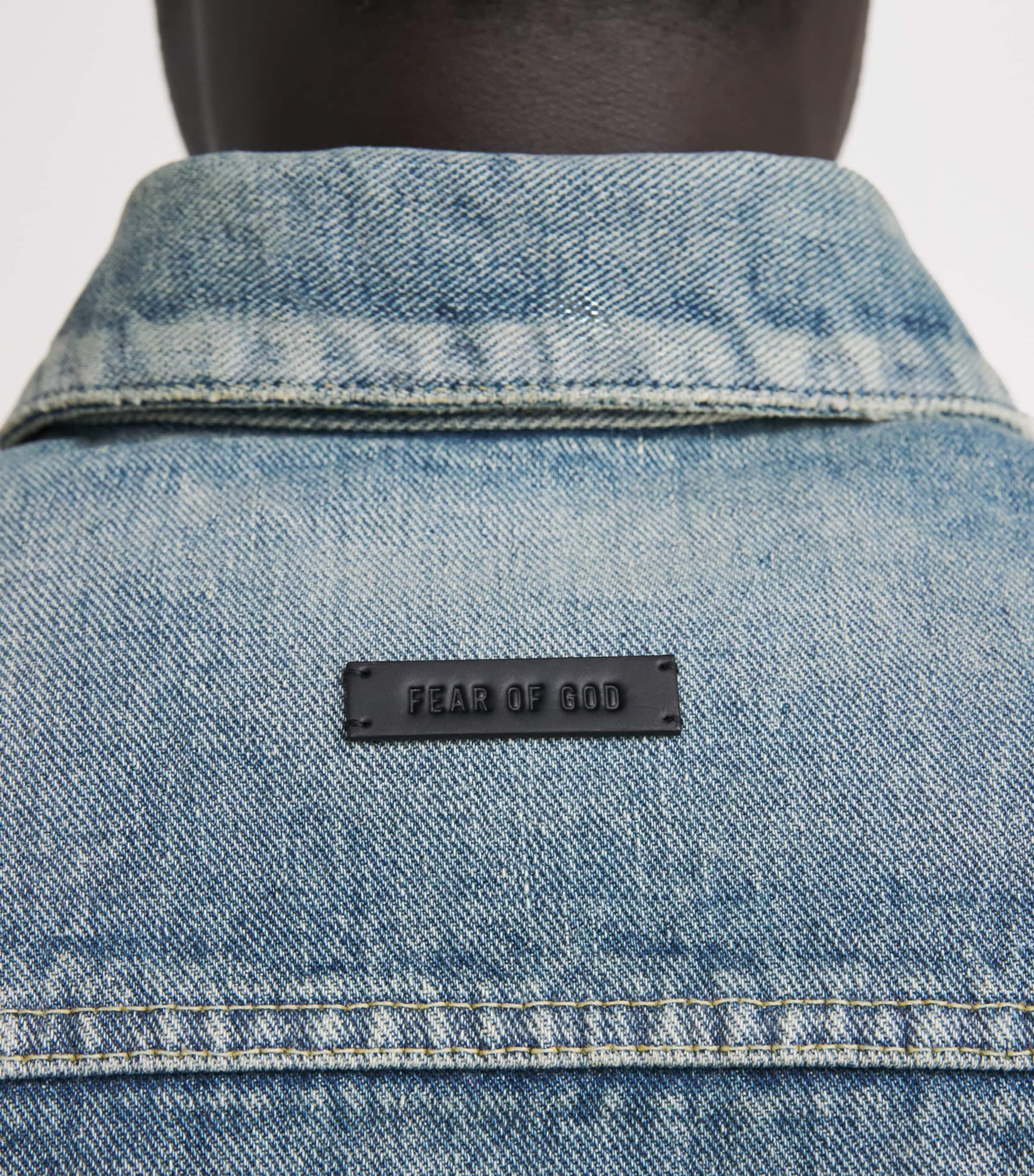 Fear Of God Mens Cropped Denim Jacket Vintage Indigo Image 3