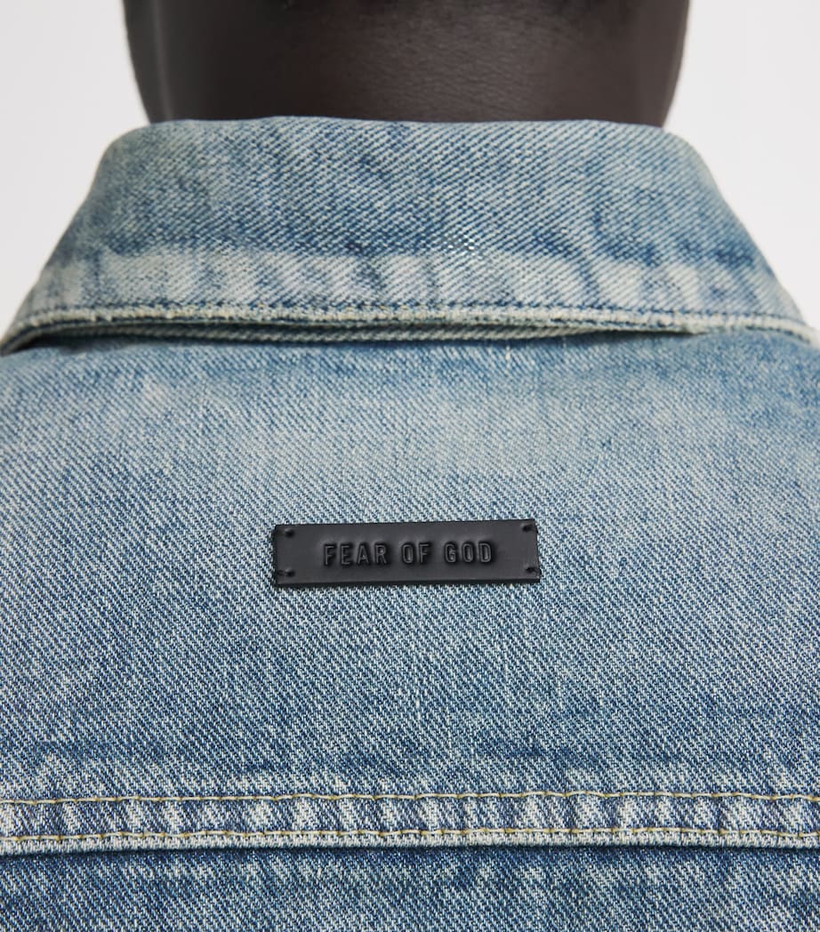 Fear Of God Mens Cropped Denim Jacket Vintage Indigo Image 3