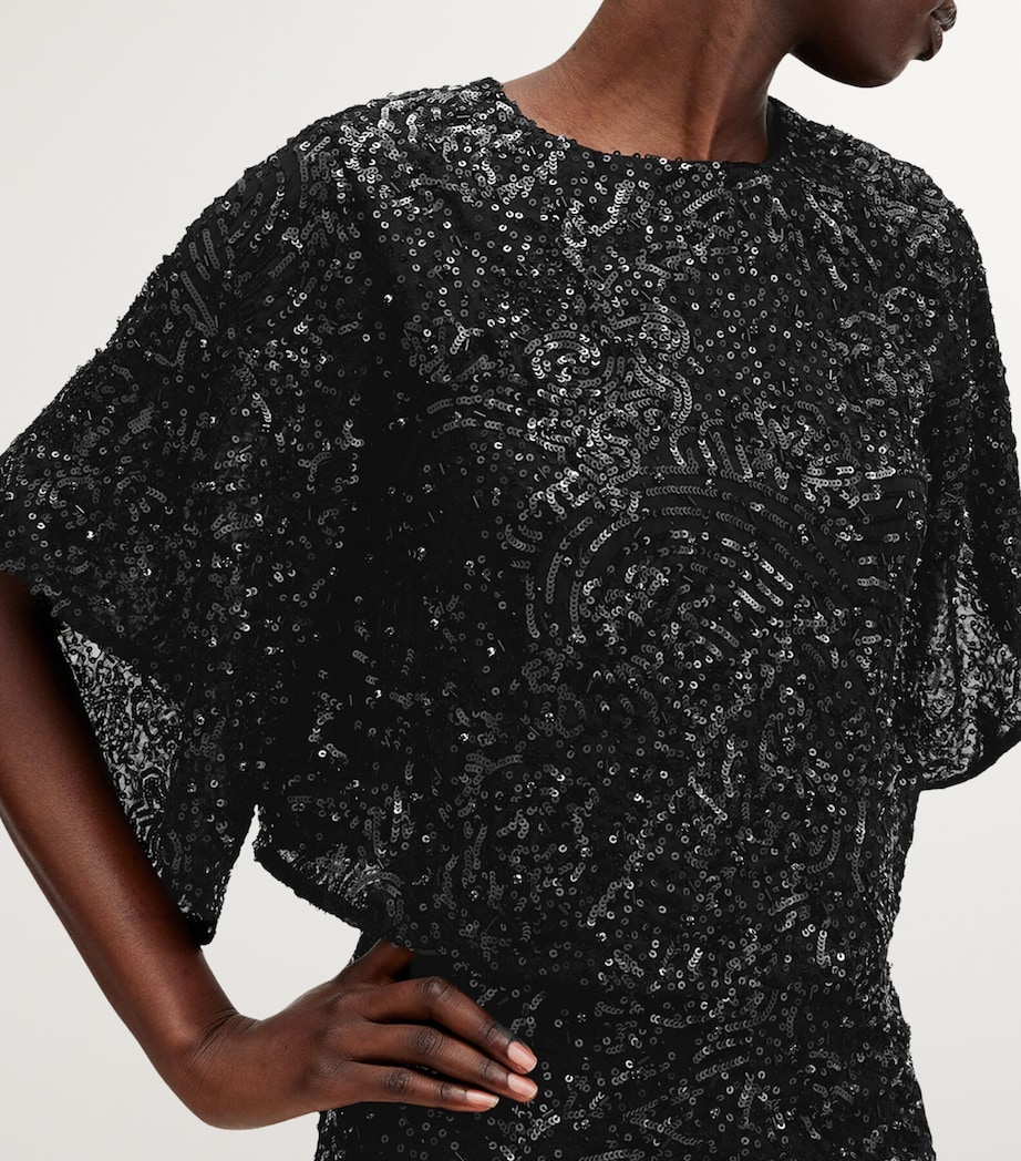 AllSaints Womens Embellished Ivy Top Black Image 7