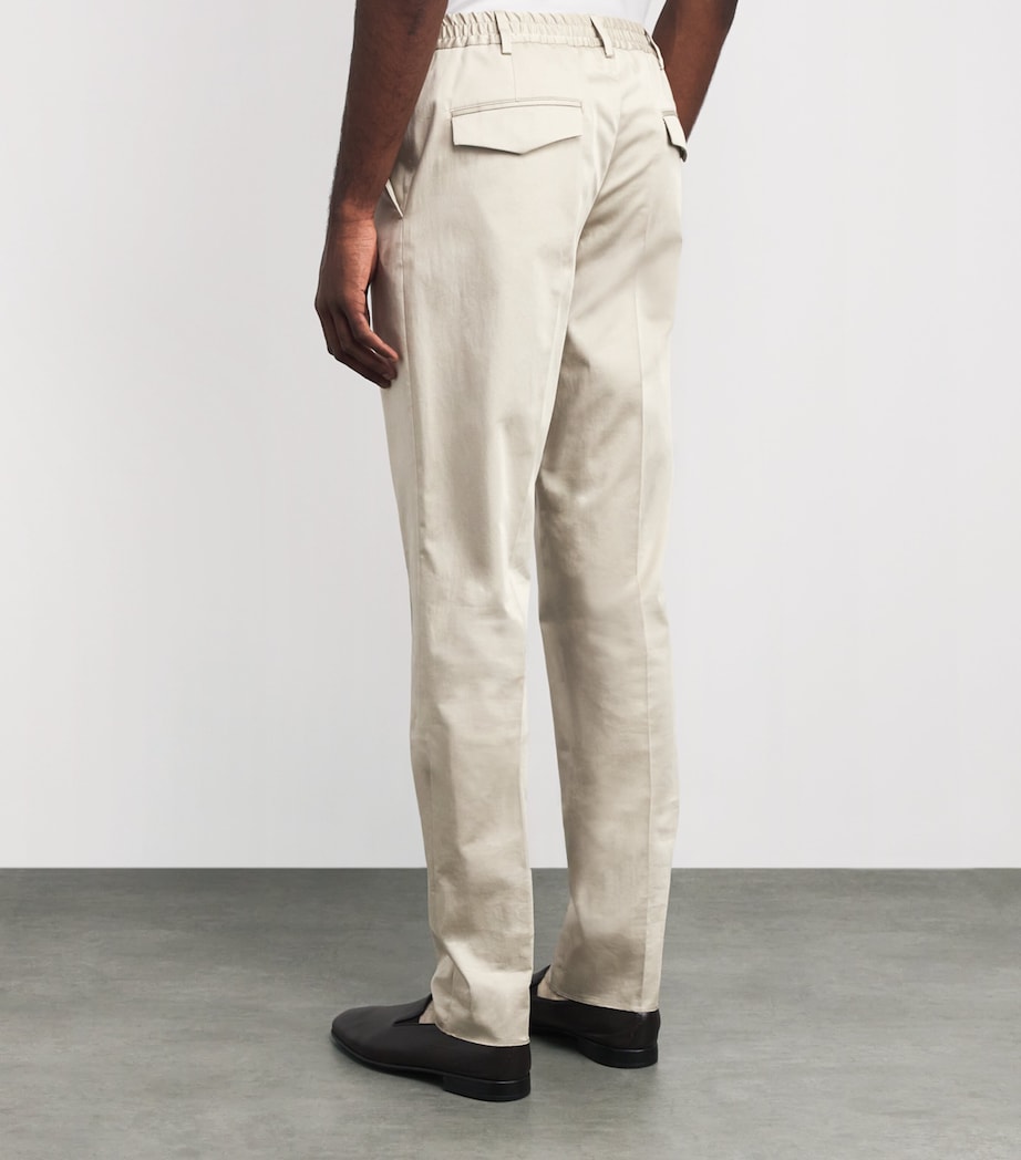 Stretch-Cotton Tailored Trousers 250 CAMEL Image 4