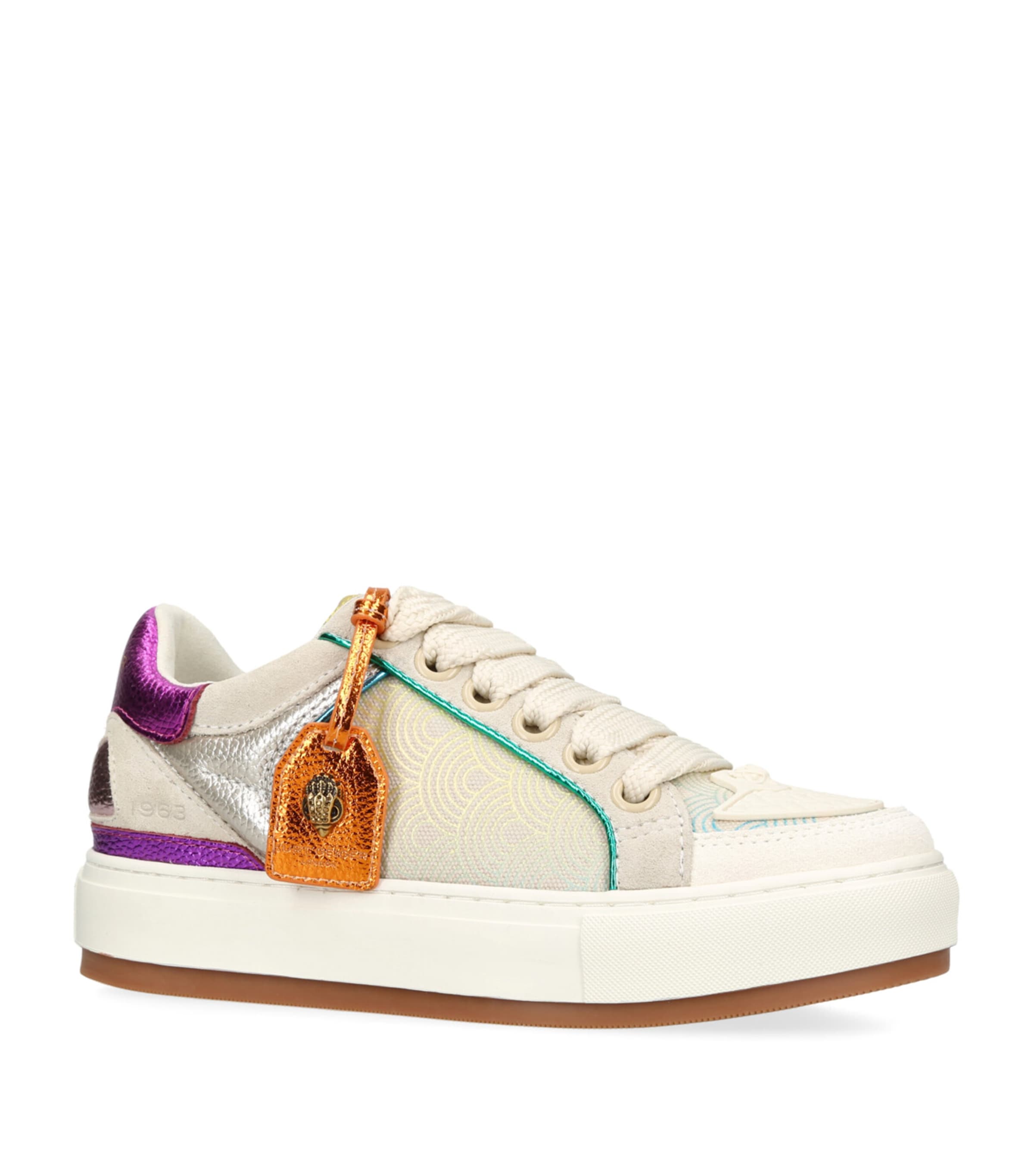 Kurt Geiger Denim Southbank Tag Sneakers In Multi