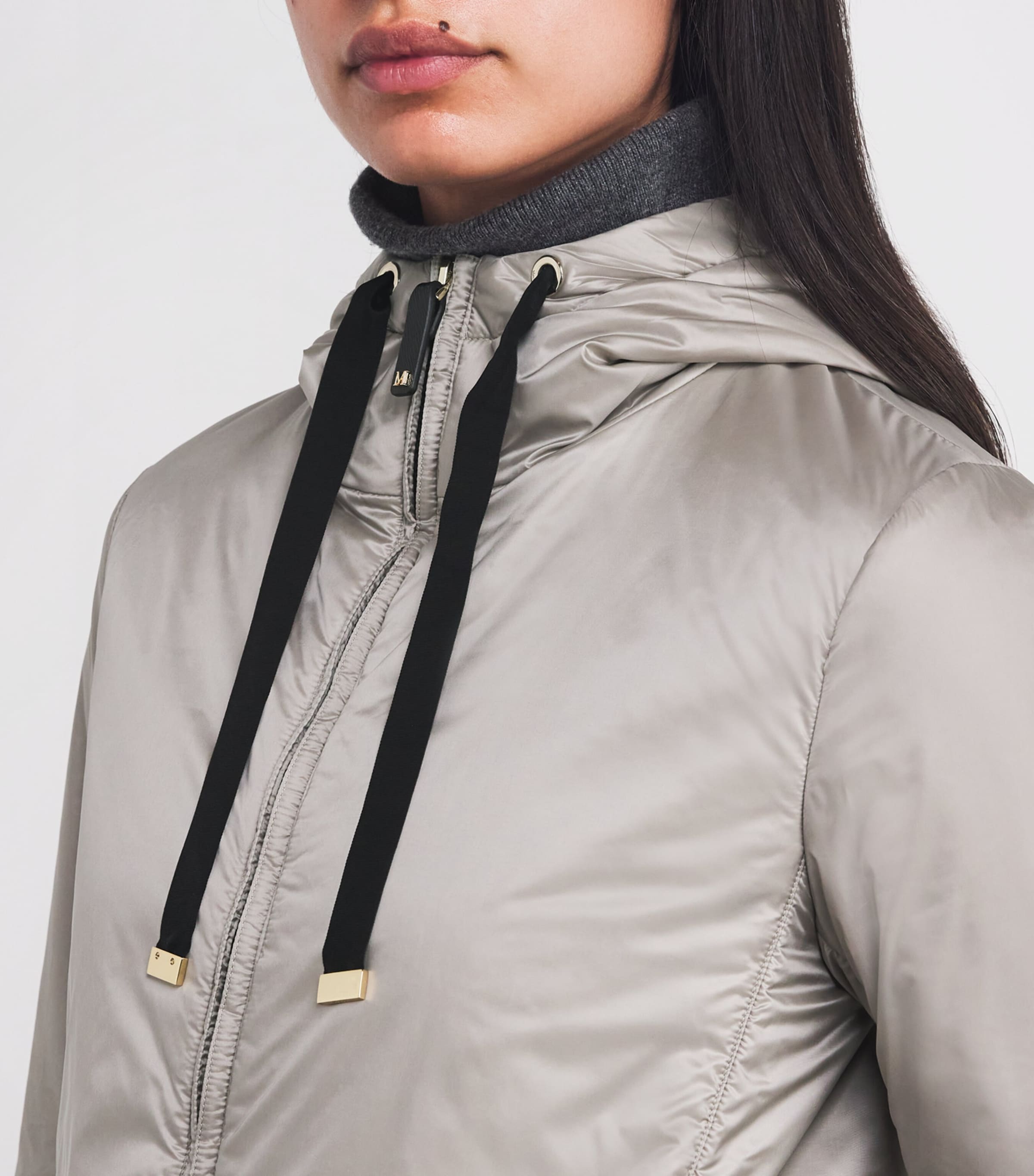 The Cube Hooded Puffer Jacket LIGHT GREY Image 6