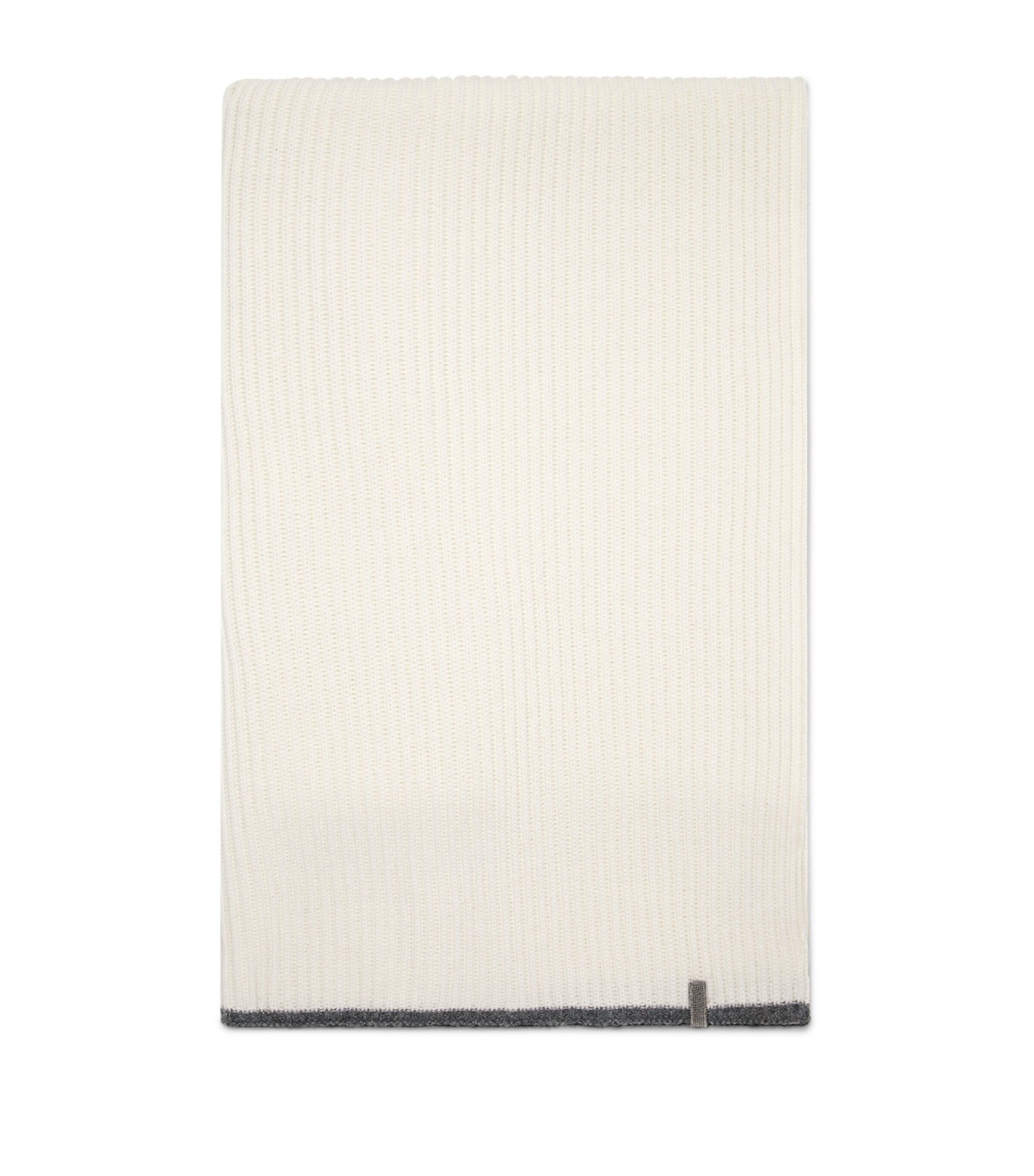 Brunello Cucinelli Cashmere English Rib Monili Scarf Image 1