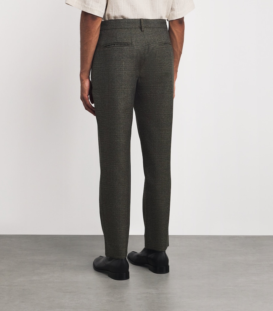 Virgin Wool Check Tapered Trousers UNICO Image 4