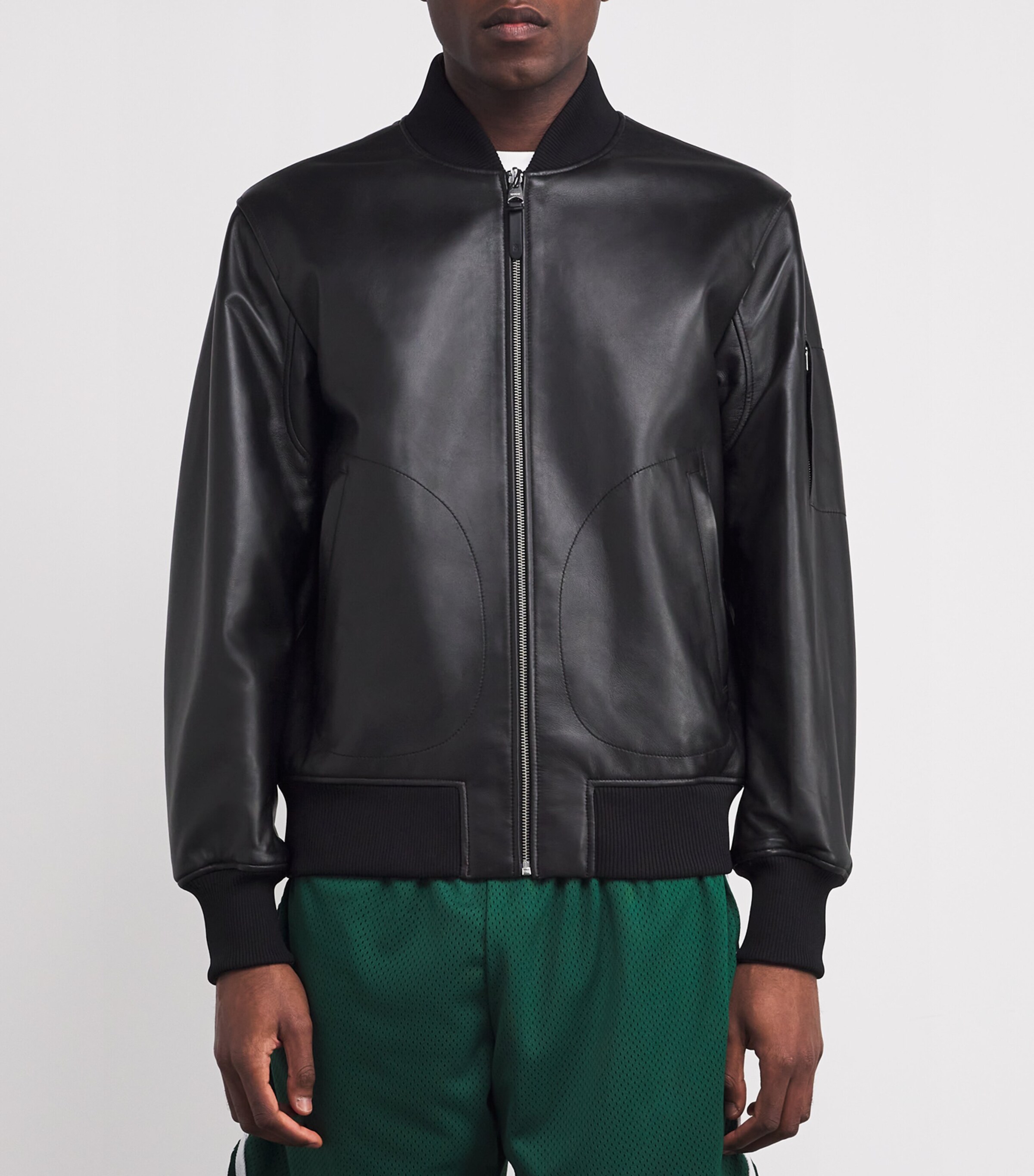 Mackage Mens Leather Reversible Easton-SA Bomber Jacket Black Image 3