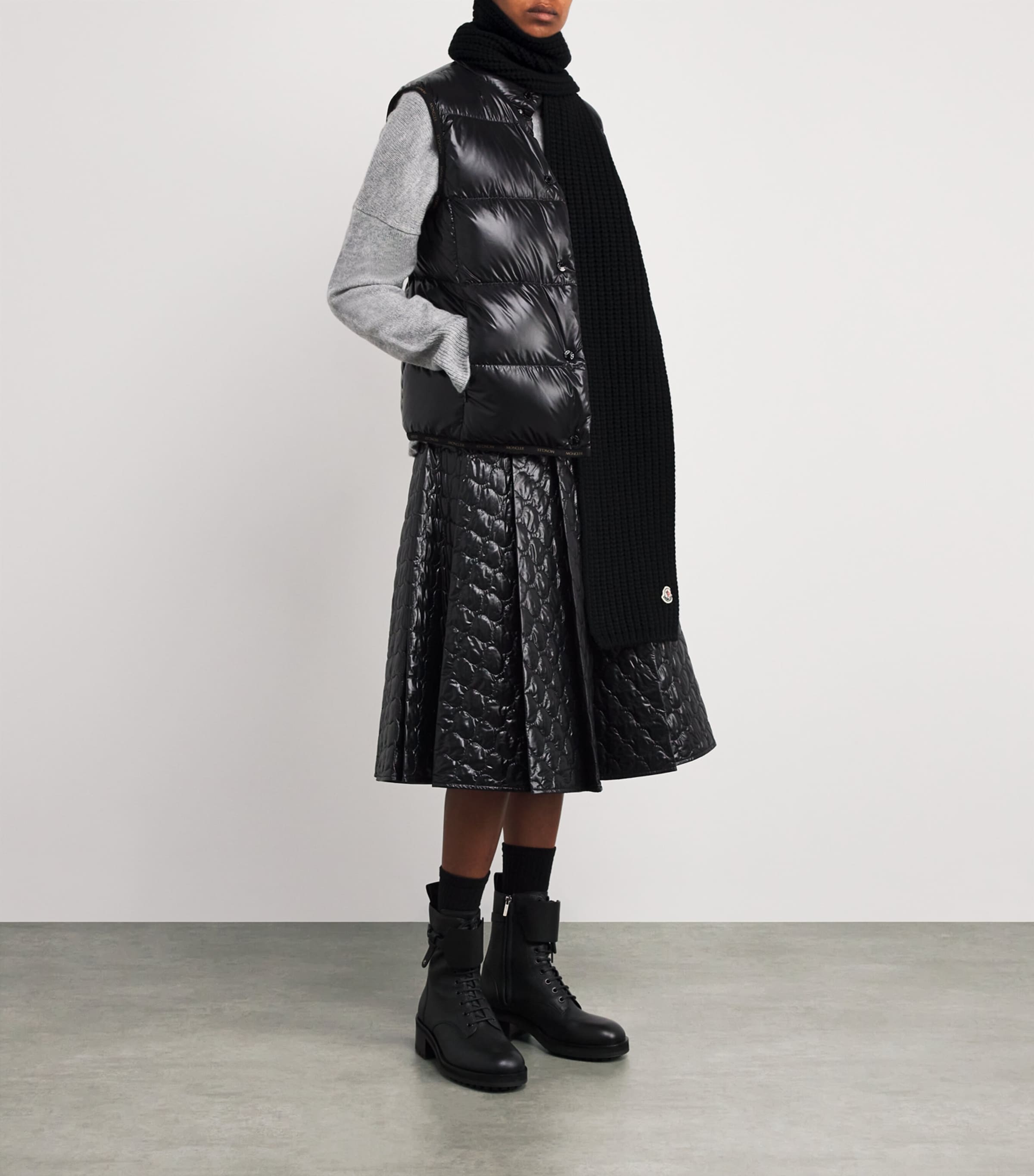 Wool Logo-Patch Scarf 999 Image 3