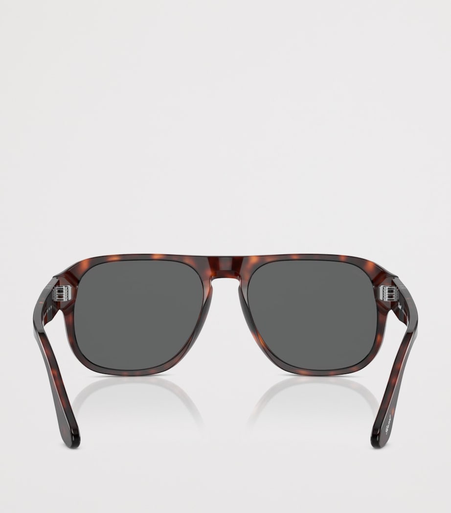 Persol Jean Rectangle Pilot Sunglasses Brown Image 4