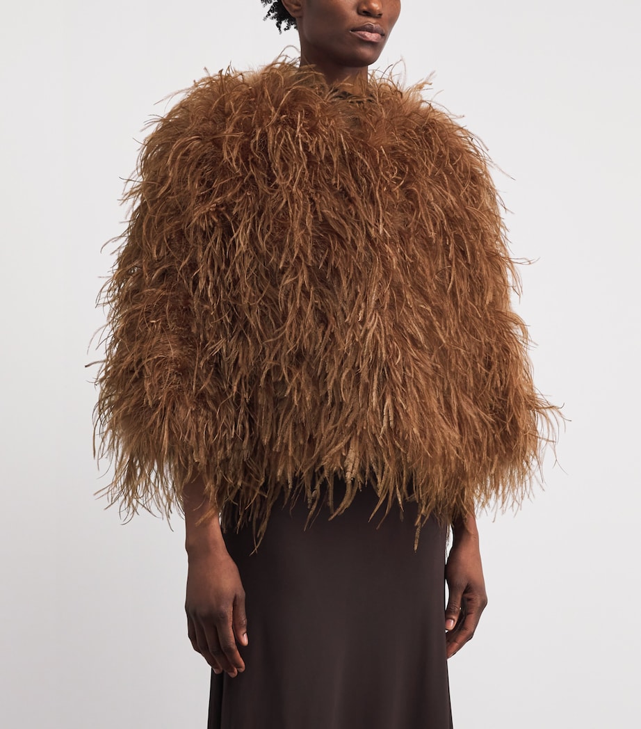 Yves Salomon Womens Ostrich Feather Jacket Image 4