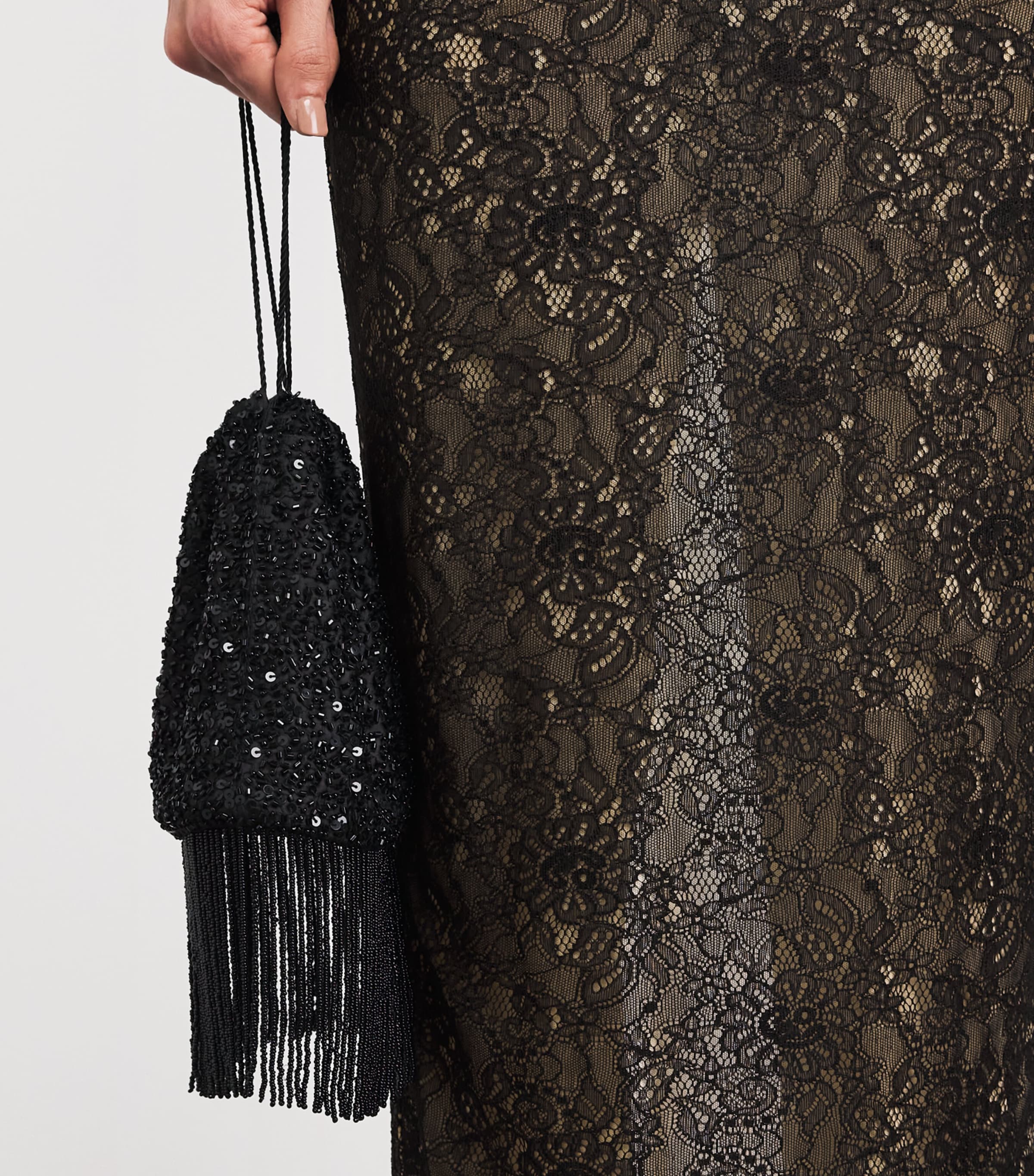 Alessandra Rich Womens Stretch-Lace Maxi Dress Black Image 5