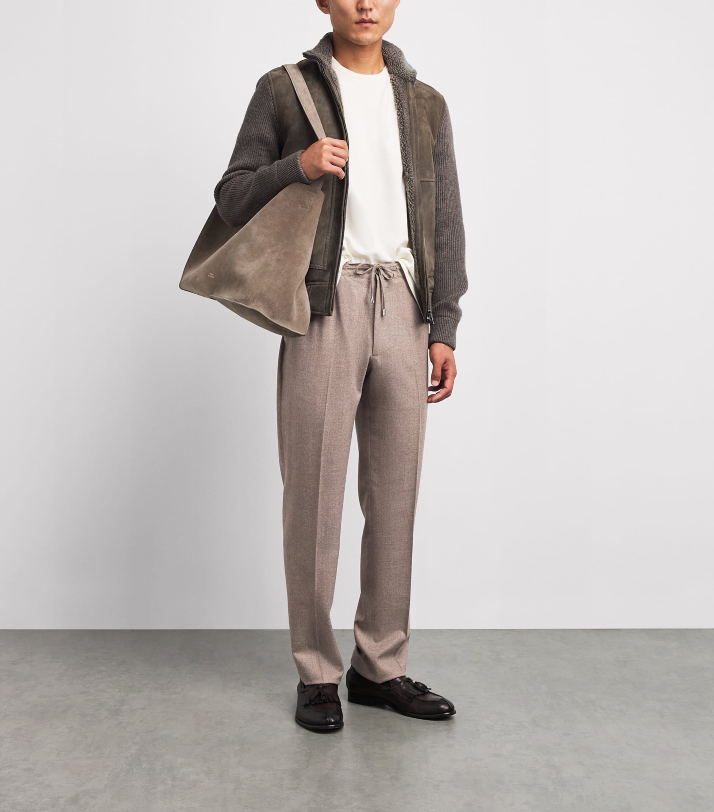 Fioroni Cashmere Mens Virgin Wool Straight Chinos Image 2