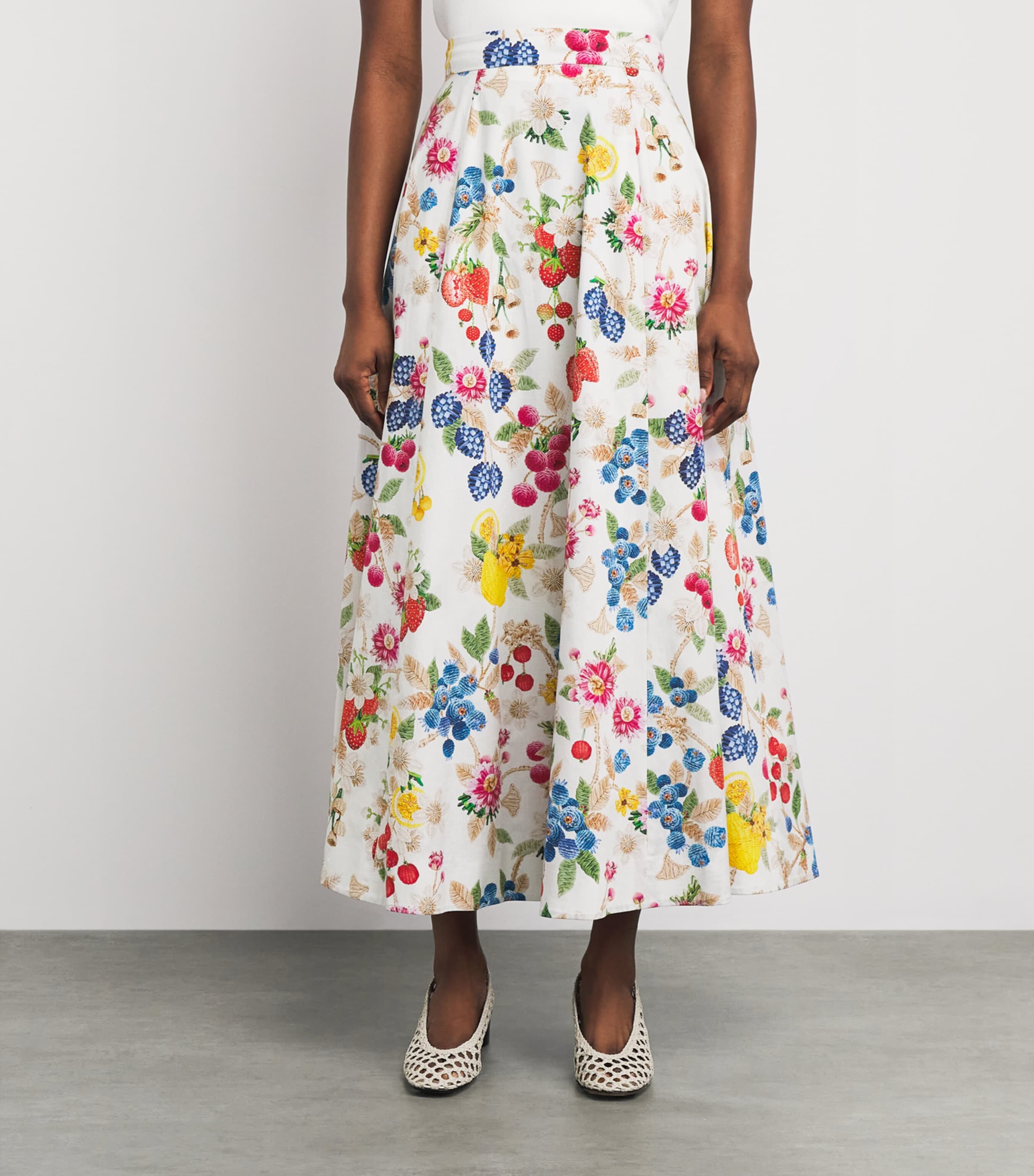 Mary Katrantzou Womens Stretch-Cotton Stowe Maxi Skirt Fruitavola Aop Image 4