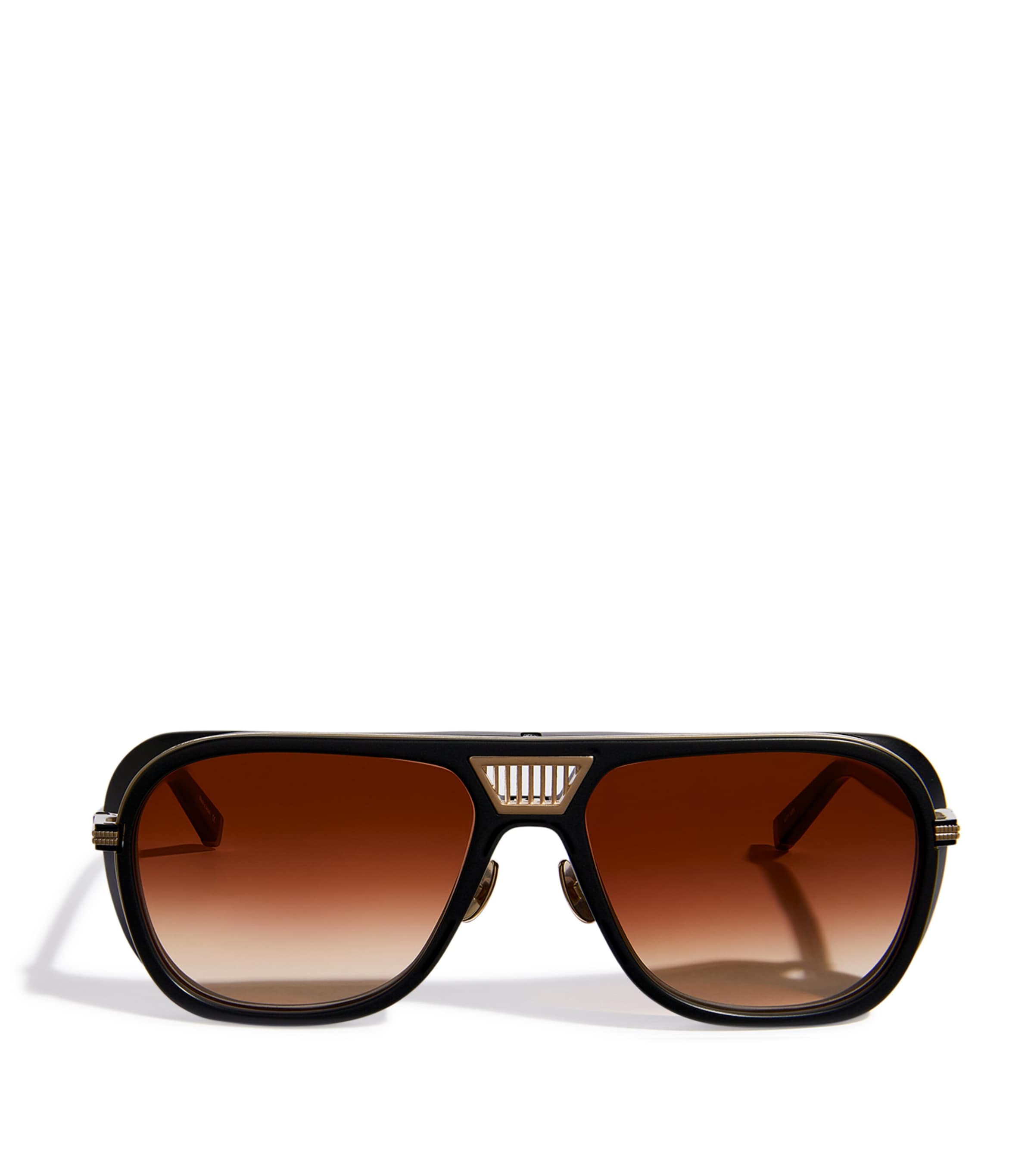 Matsuda Gradient Lens Aviator Sunglasses In Black