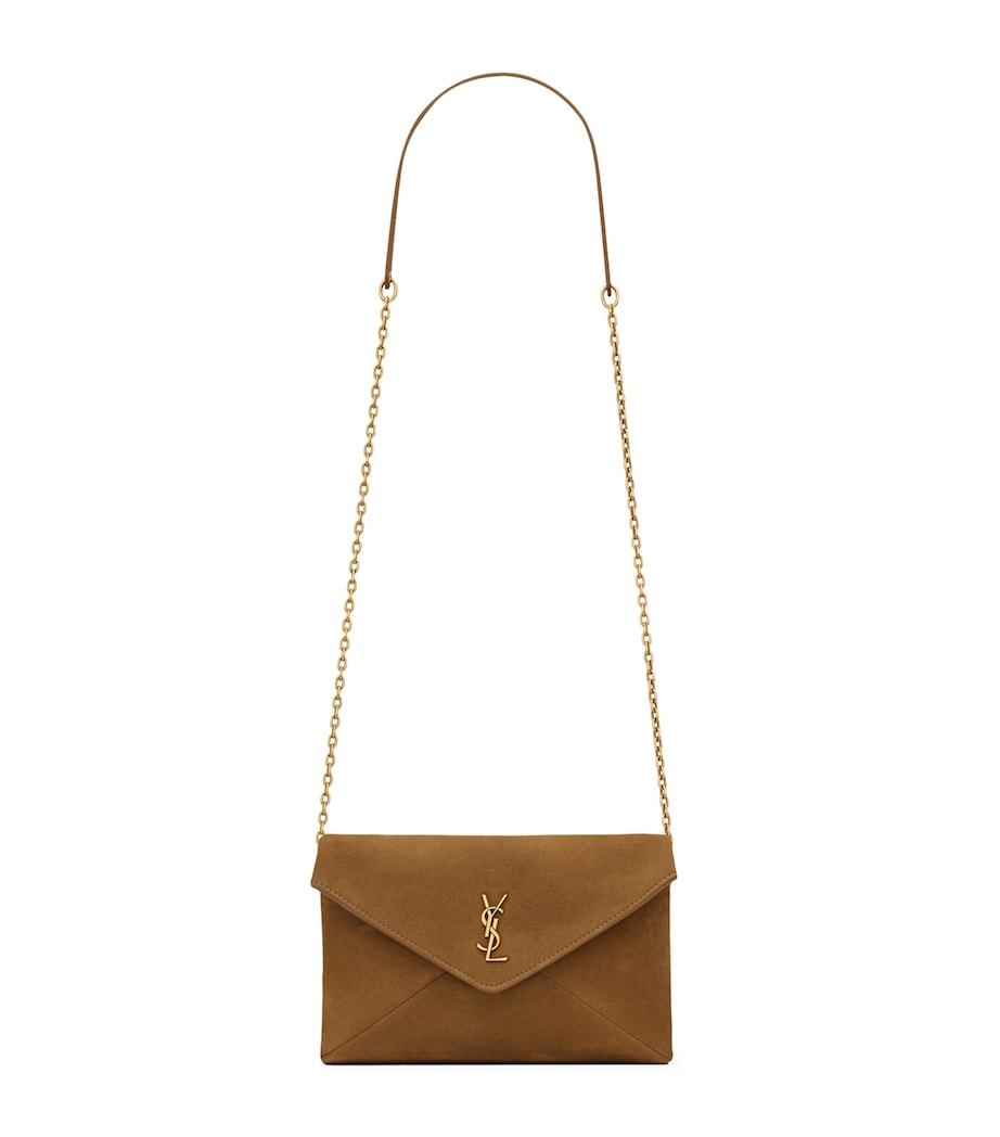Saint Laurent Small Suede Cassandre Envelope Shoulder Bag Image 1