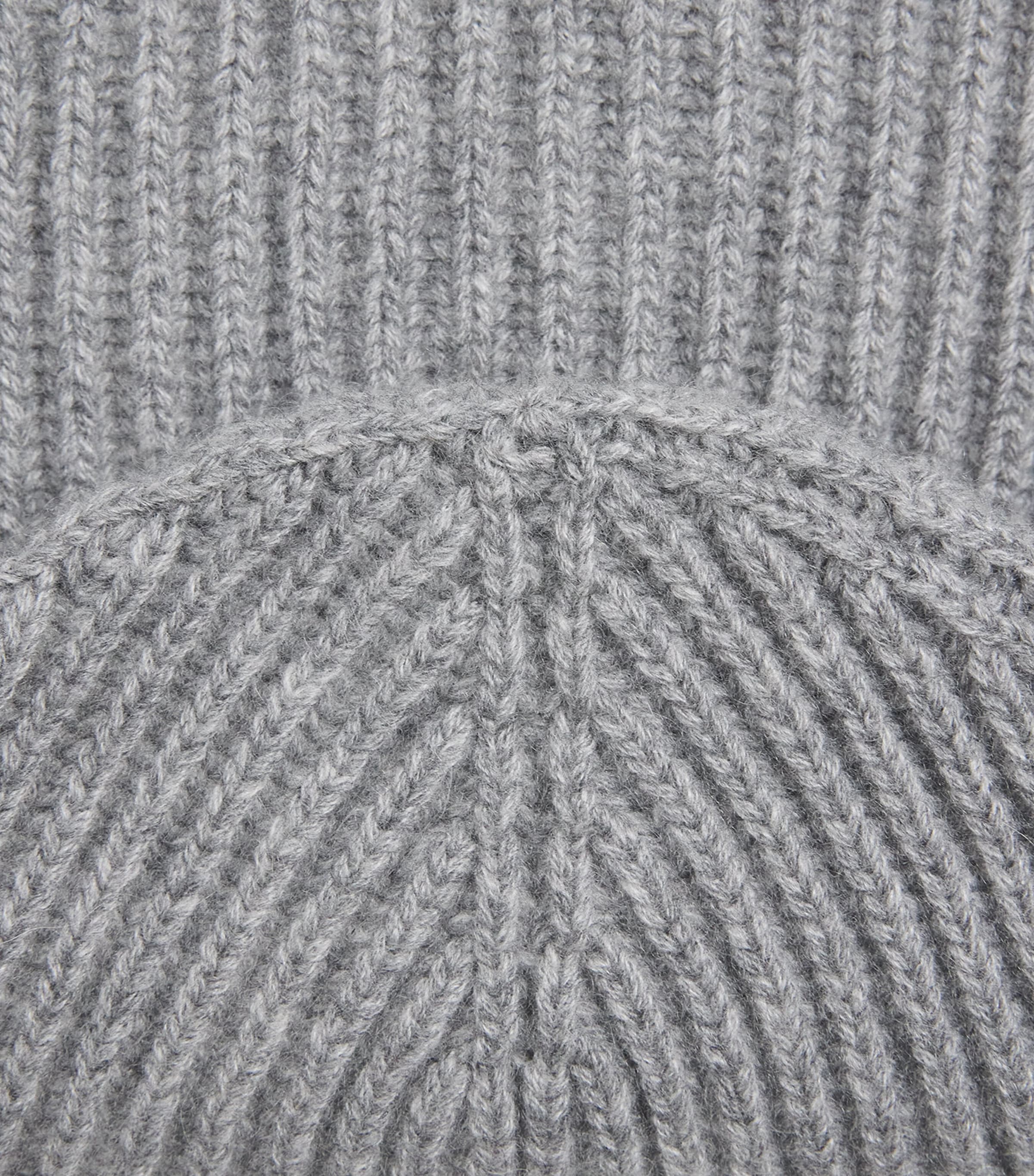 Johnstons Of Elgin Cashmere Ribbed Beanie Storm Grey Image 3