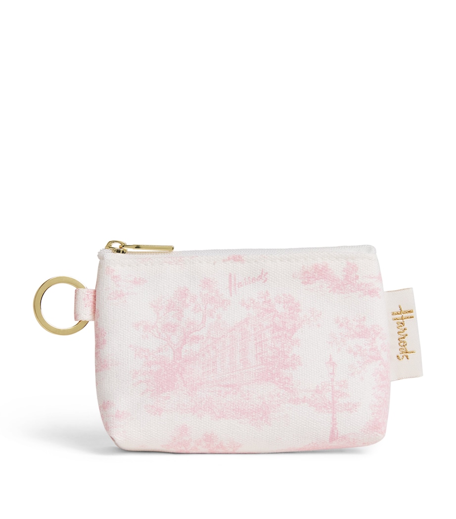 Cotton Toile Keyring Coin Purse PINK Image 1