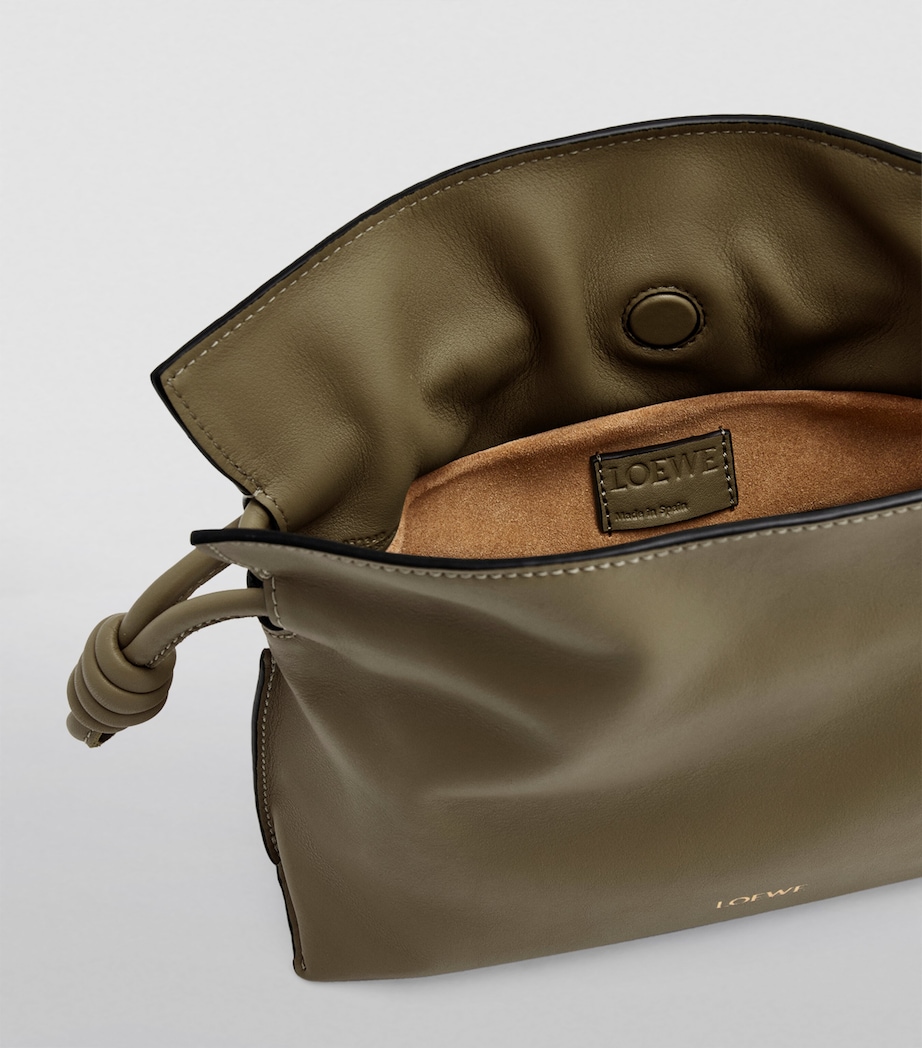 Mini Leather Flamenco Purse DARK KHAKI GREEN Image 6