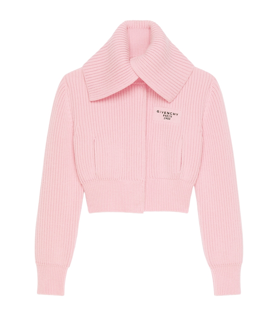 Wool-Blend Logo Cardigan LIGHT PINK Image 1