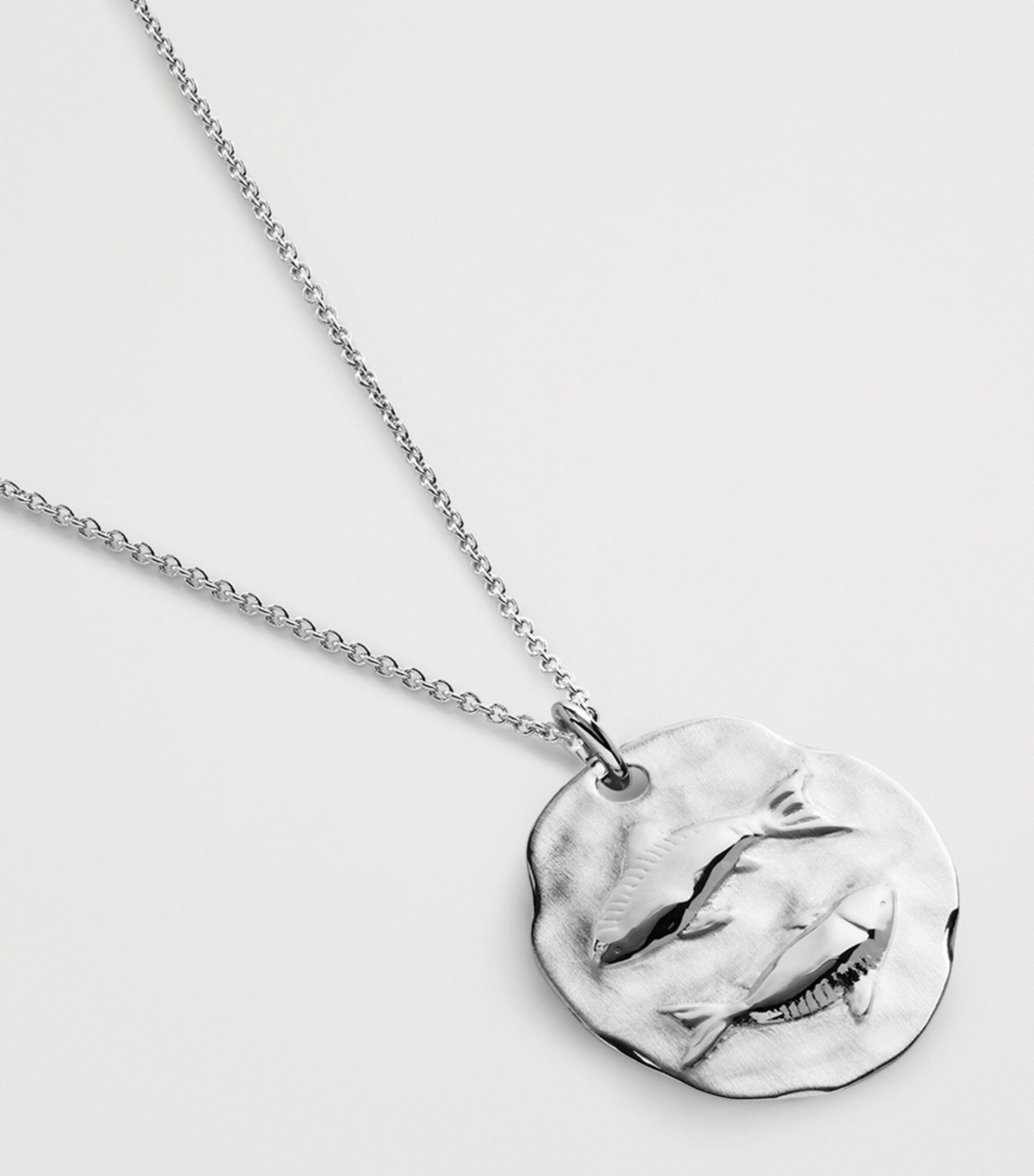 Monica Vinader Sterling Silver Pisces Zodiac Necklace Sterling Silver Image 2