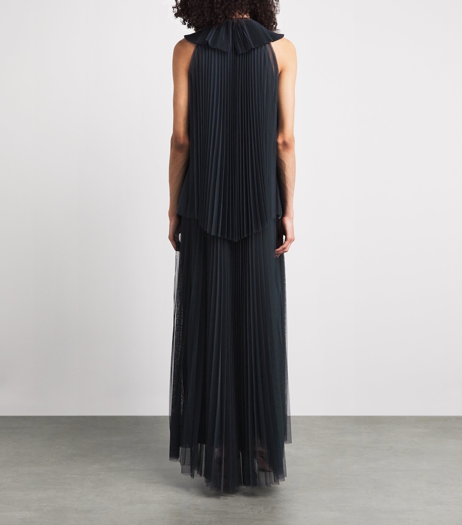 Fabiana Filippi Blue Tulle Pleated Maxi Dress | Harrods US Fabiana Filippi Blue Tulle Pleated Maxi Dress | Harrods US