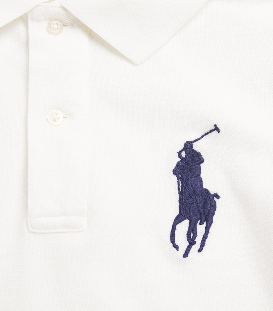 Cotton Big Polo Pony Polo Shirt (2-7 Years) WHITE Image 3