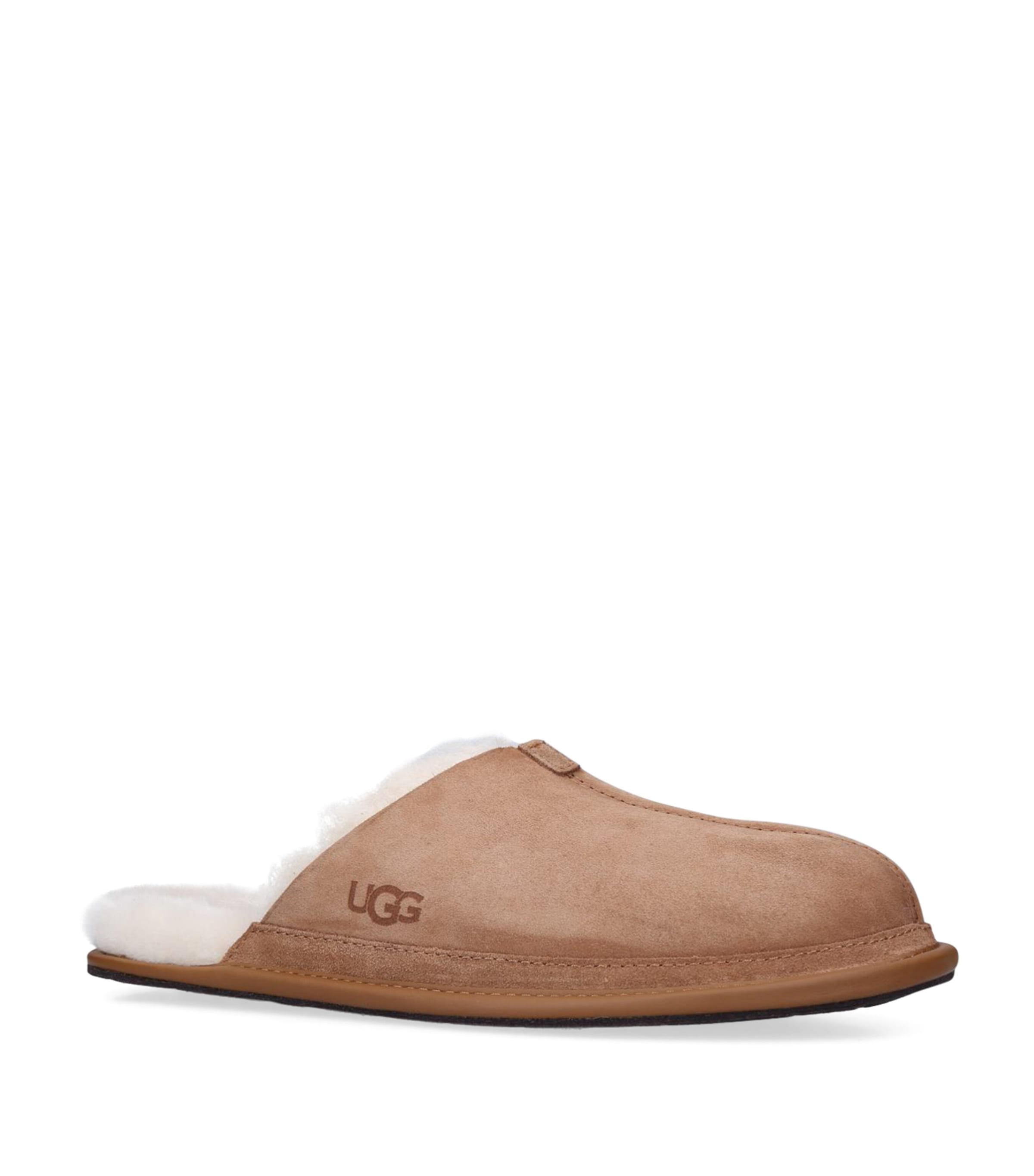 Ugg Leather Hyde Slippers In White