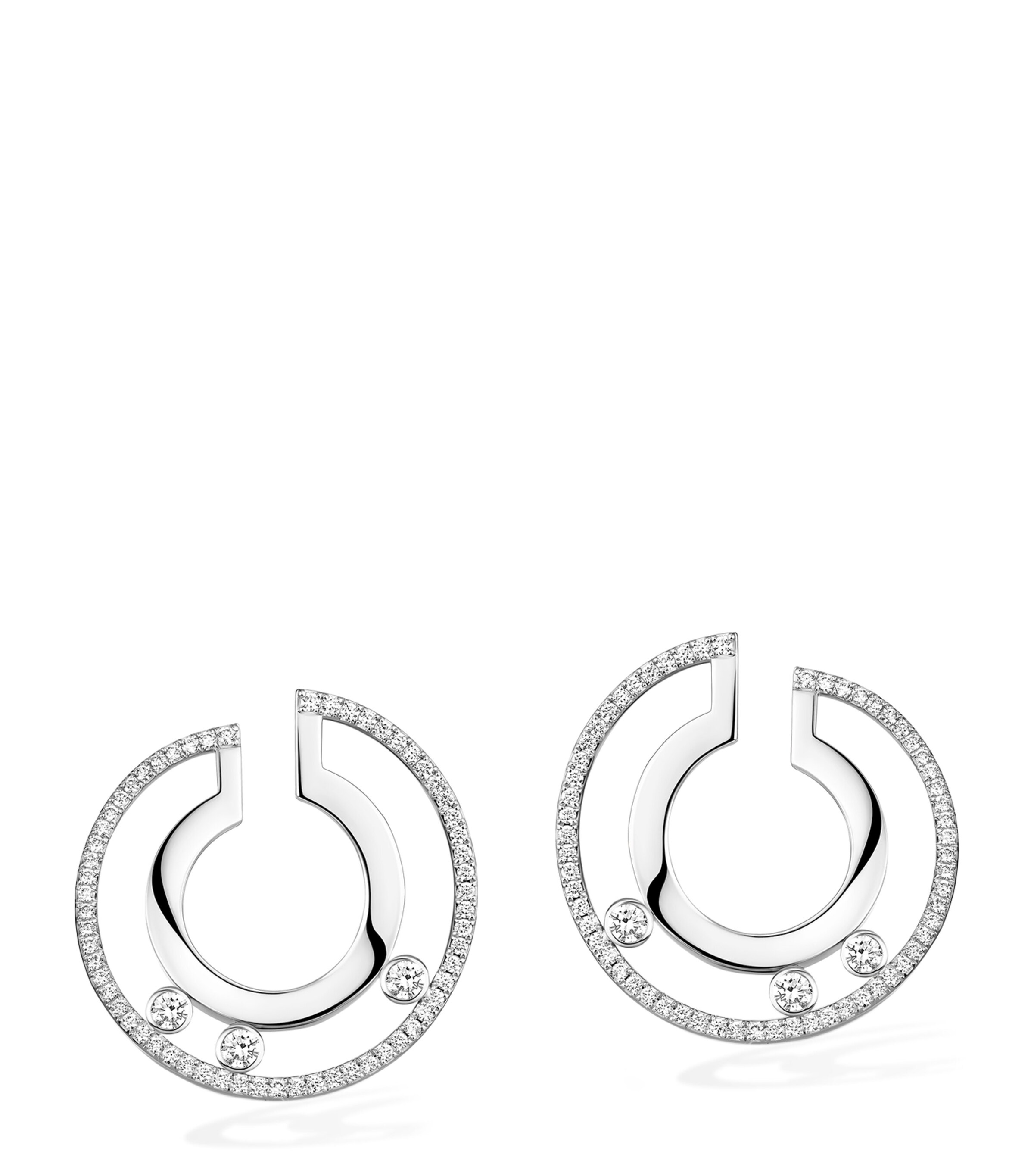 Messika Move Romane White Gold and White Diamond Hoop Earrings (0.79ct) White Gold Image 1