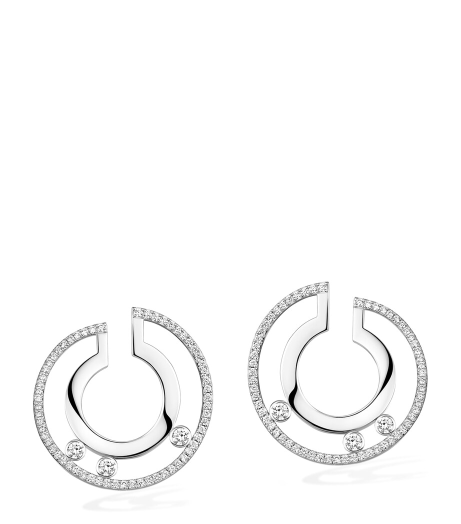 Messika Move Romane White Gold and White Diamond Hoop Earrings (0.79ct) White Gold Image 1