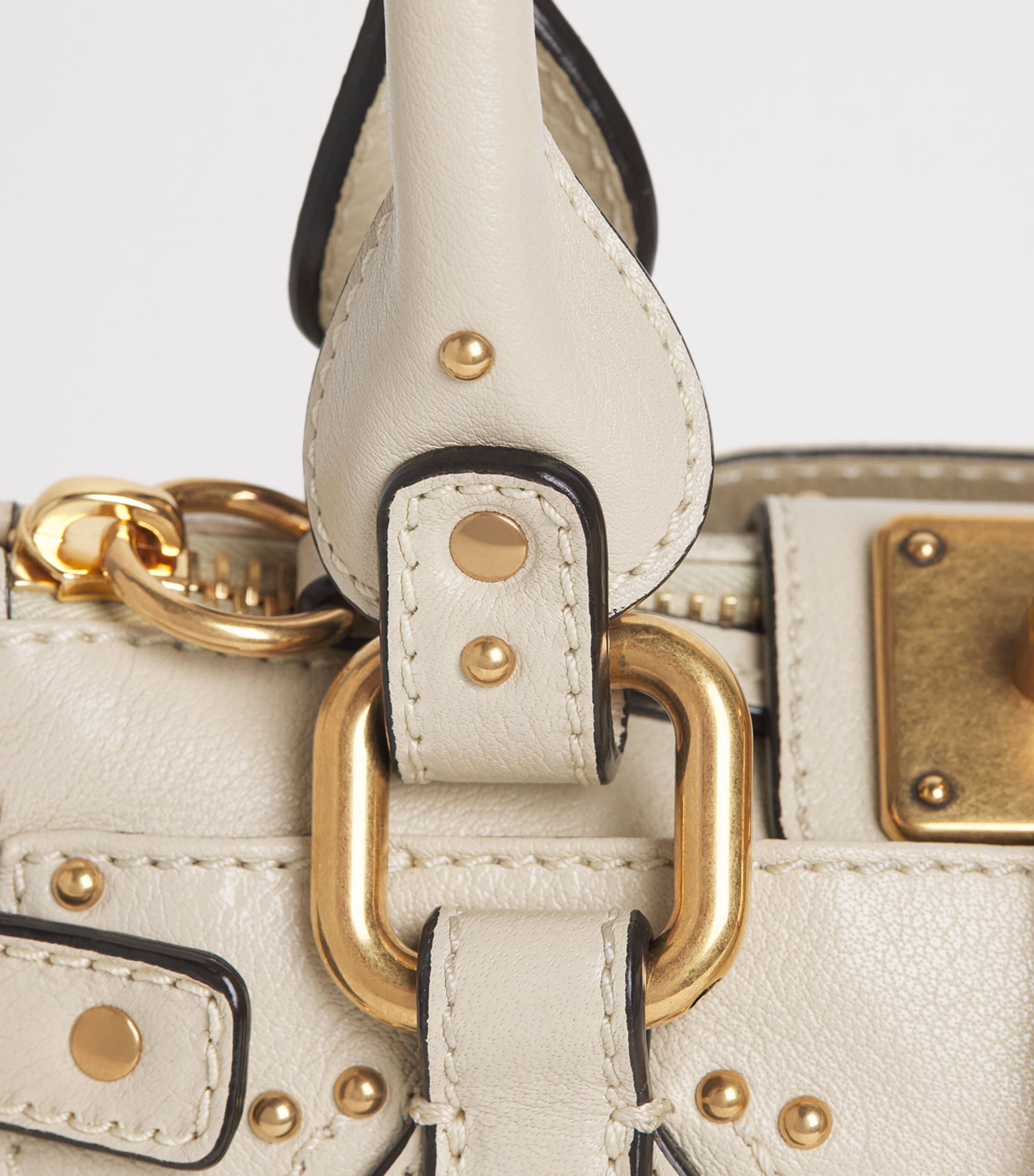 Chloé Beige Small Leather Paddington Top-Handle Bag | Harrods UK