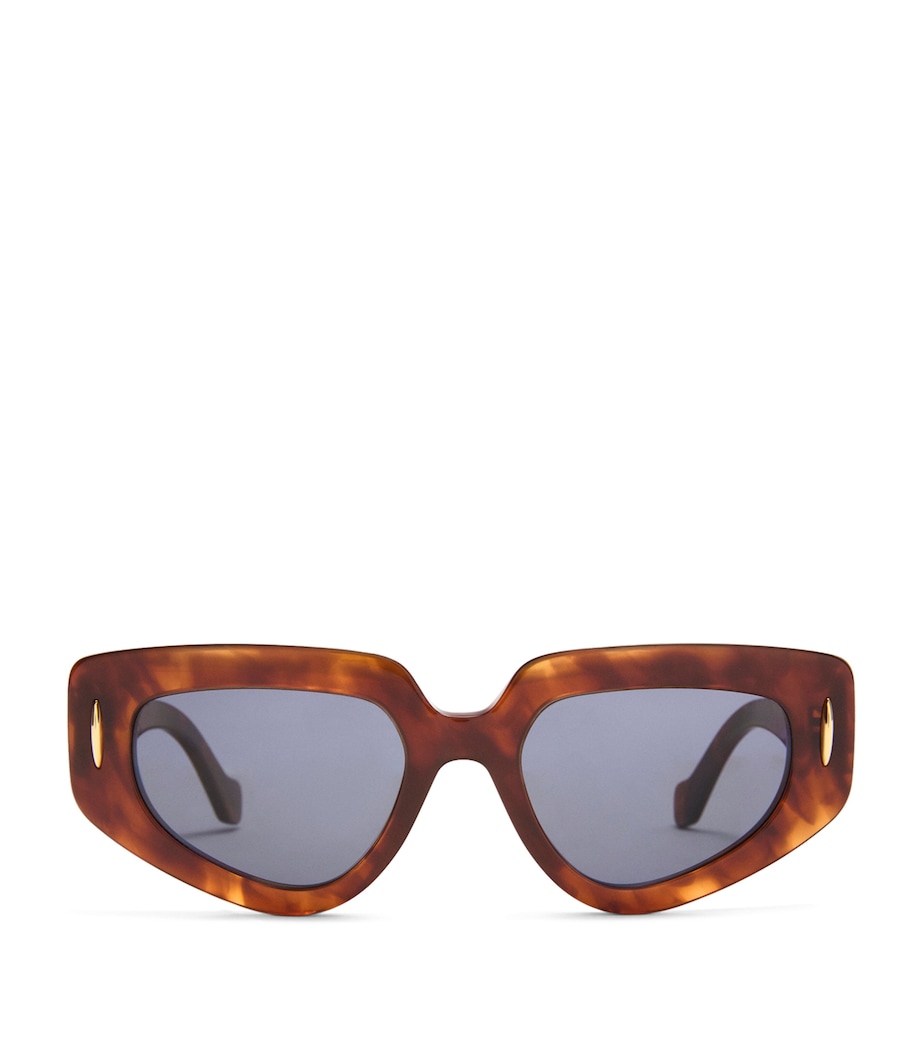 Small Acetate Butterfly Screen Sunglasses FLAMED HAVANA Image 1