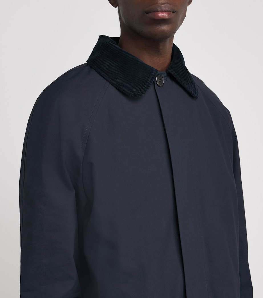 Cotton Tartan Lining Overcoat IAK DARK NAVY Image 6