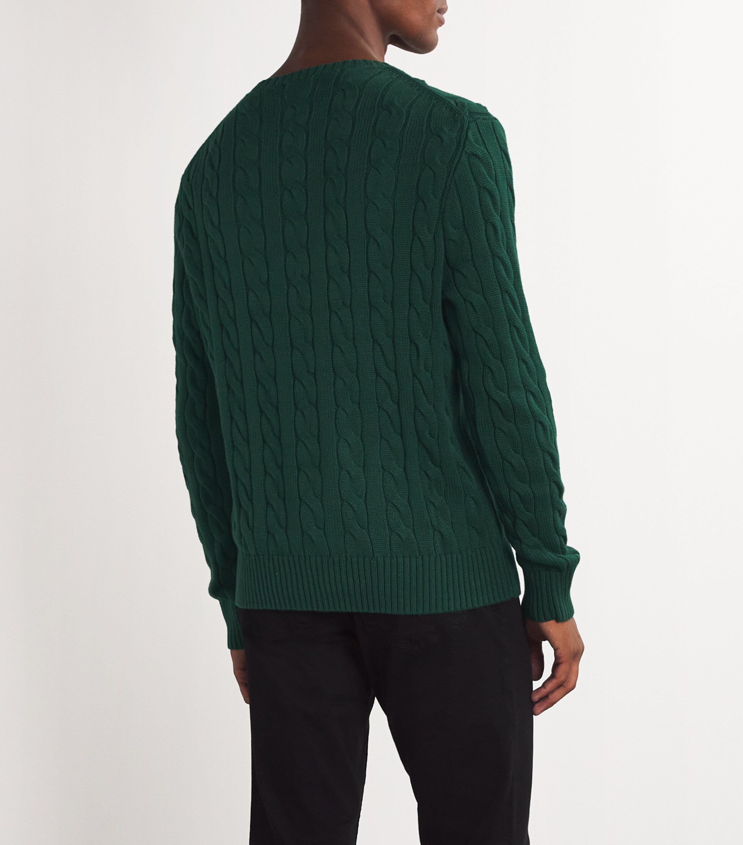 Polo Ralph Lauren Mens Cotton Cable-Knit Sweater Green Image 4