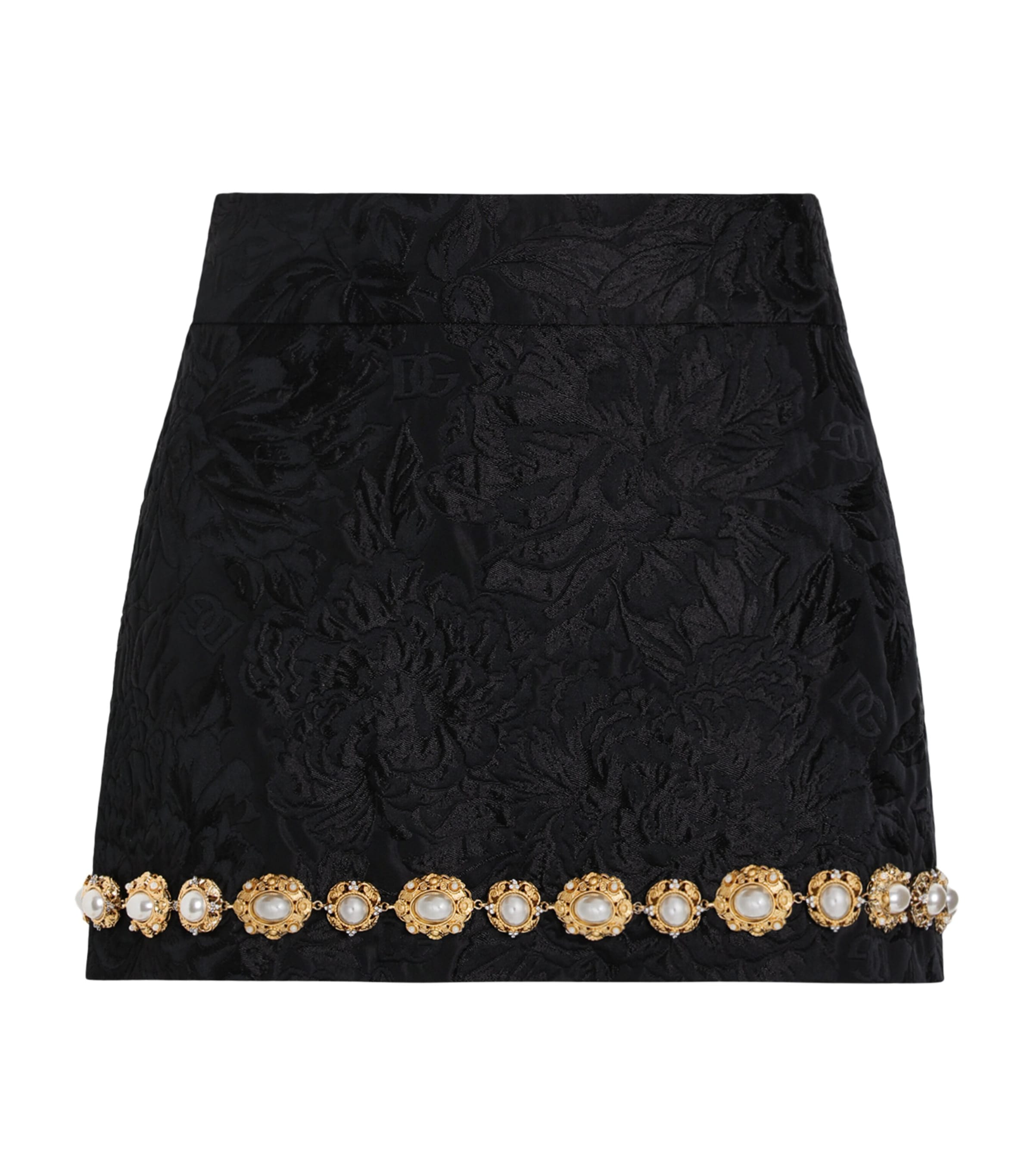 Dolce & Gabbana Brocade Mini Skirt In Black