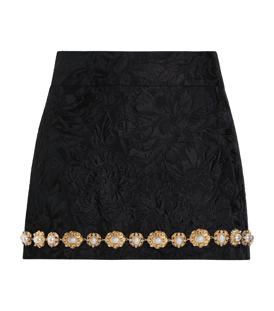 Brocade Mini Skirt N0000-BLACK Image 1