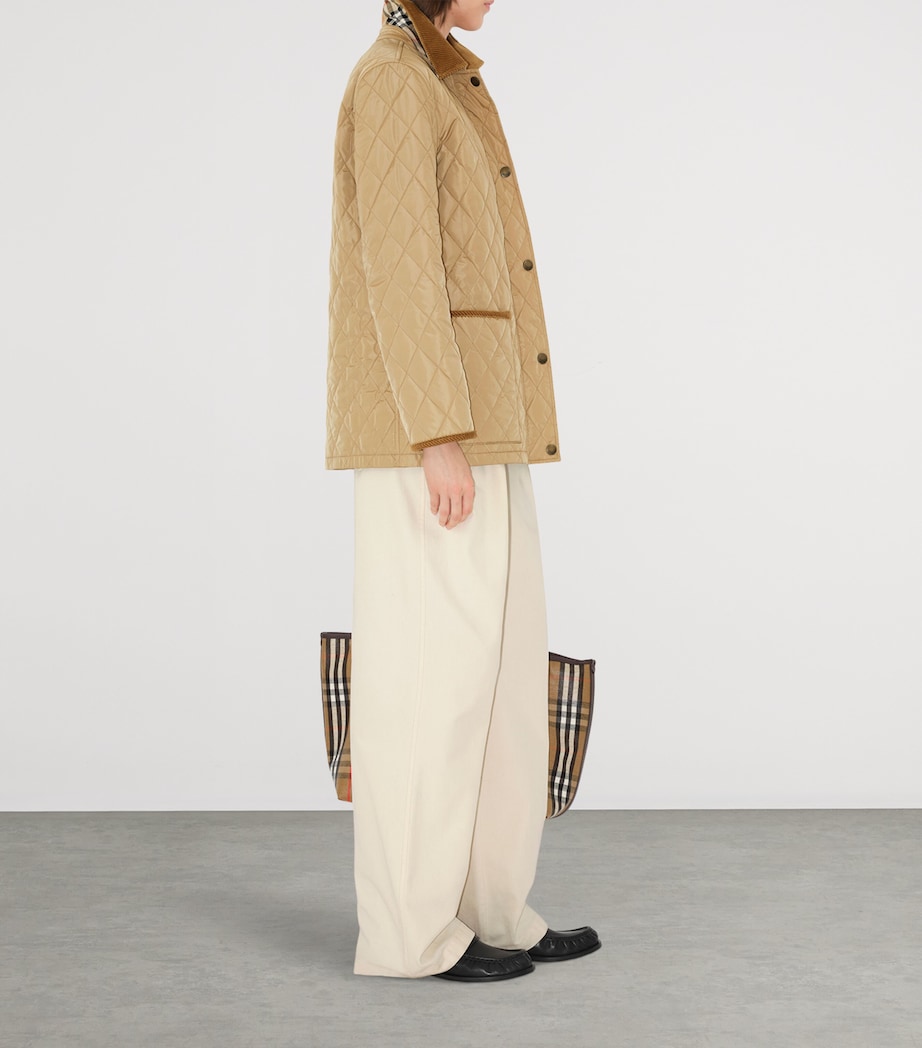 Quilted Barn Jacket FLAX/SAND IP CHECK Image 4