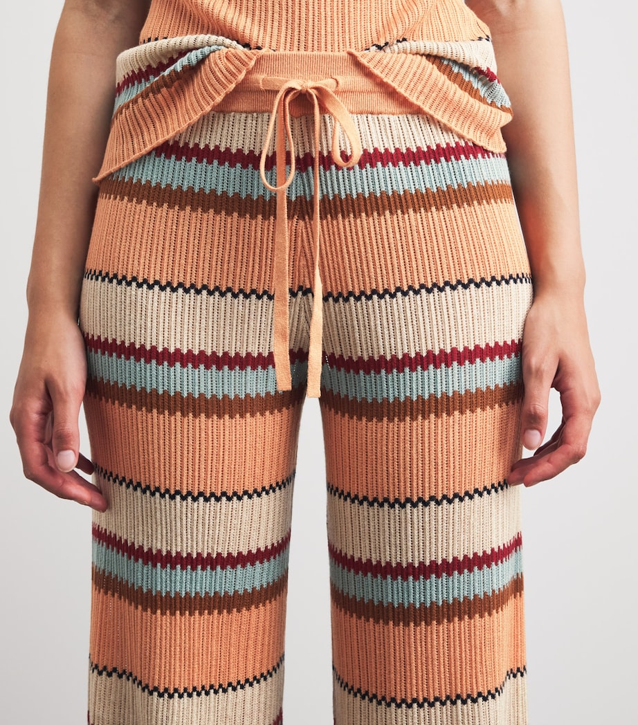 Guest In Residence Womens Linen-Silk Stripe Palazzo Trousers Nectar Combo Nctrco Image 3