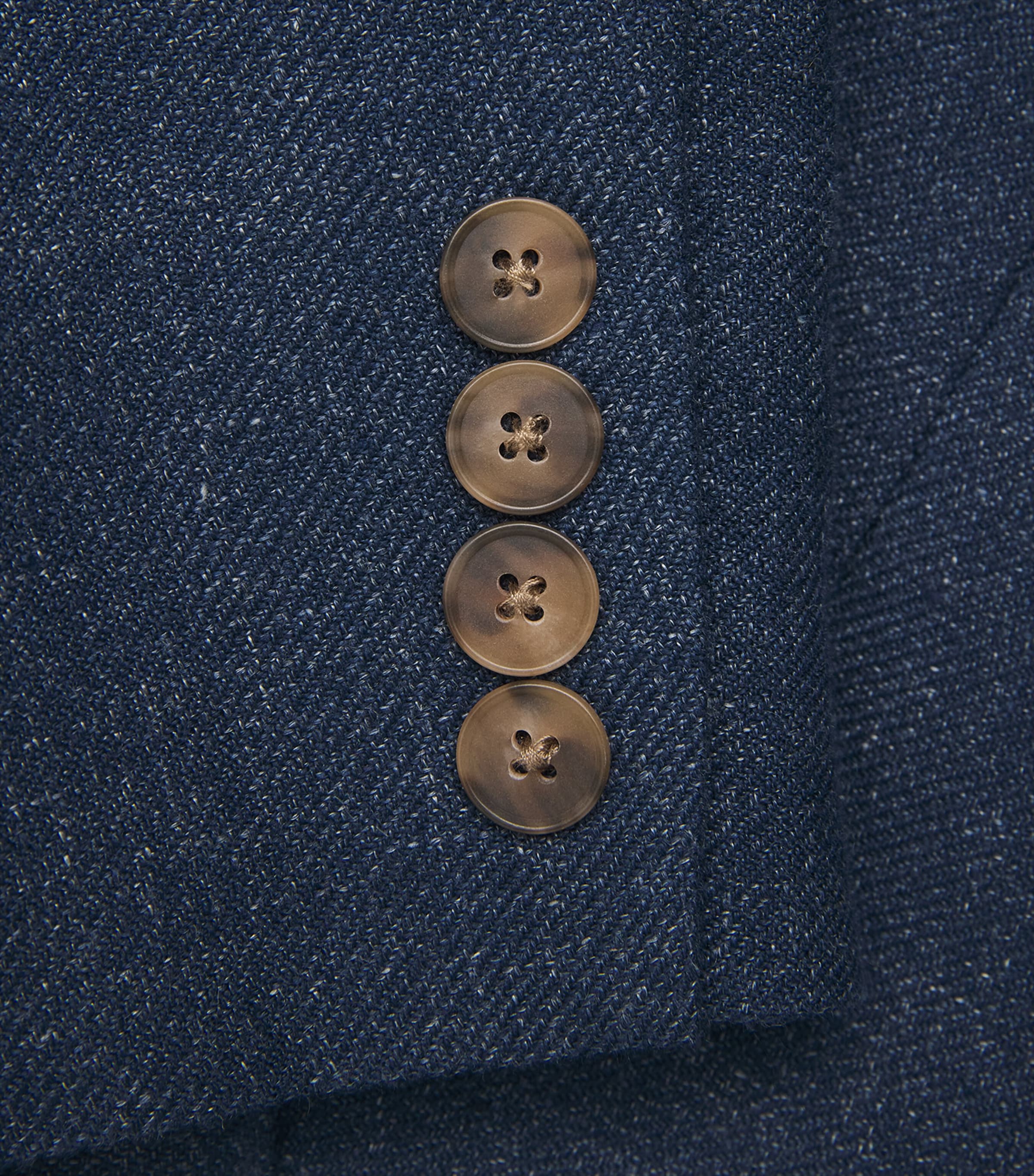 Polo Ralph Lauren Womens Linen-Cotton Single-Breasted Blazer Blue Melange Image 6