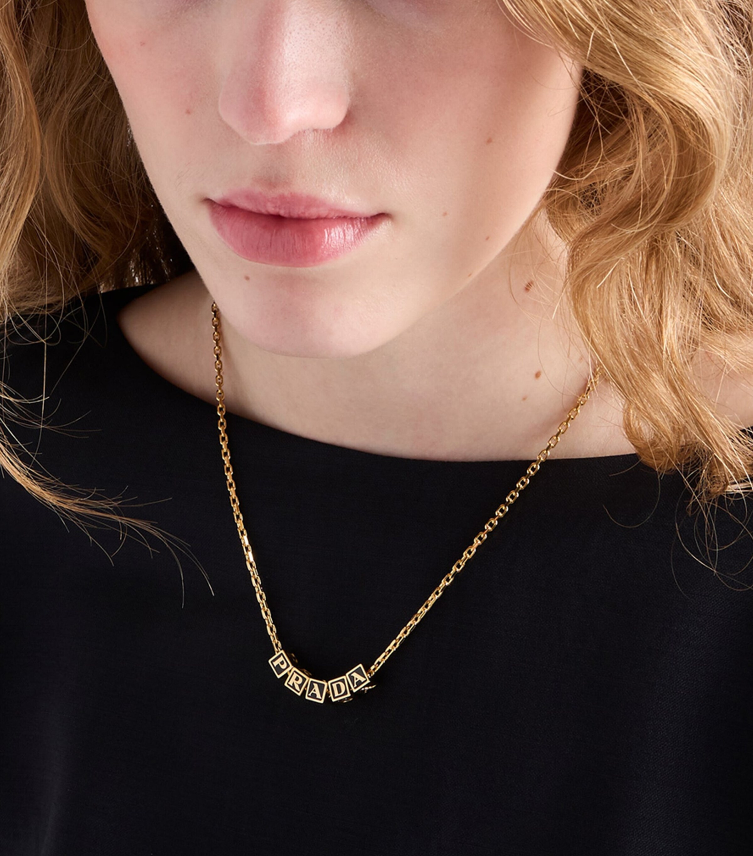 Prada Enamel-Detail Logo Necklace Gold/silver Image 2