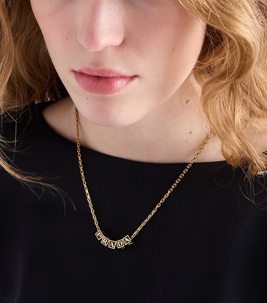 Prada Enamel-Detail Logo Necklace Gold/silver Image 2