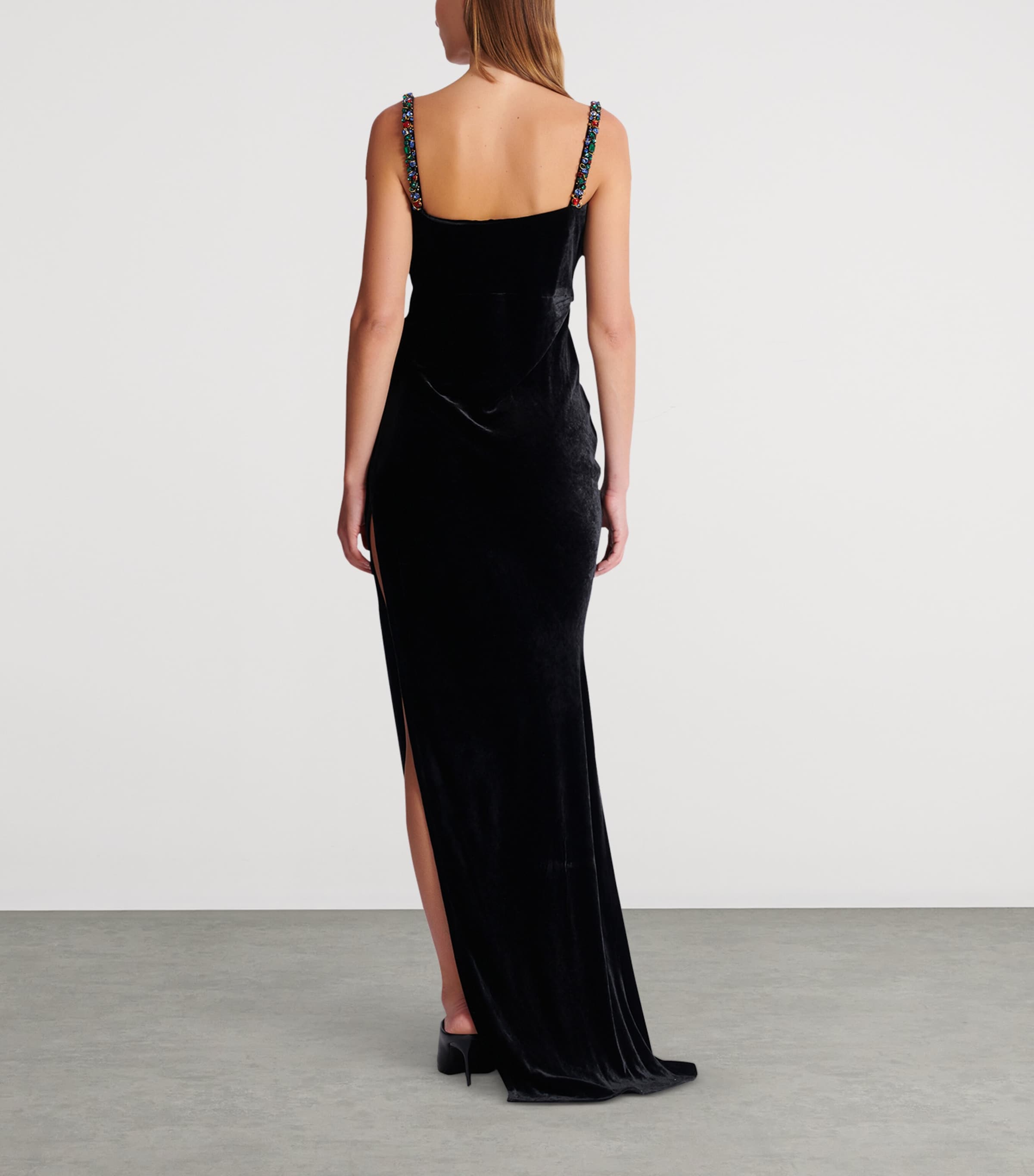 Velvet Embellished Gown EAH NOIR/MULTICO Image 6
