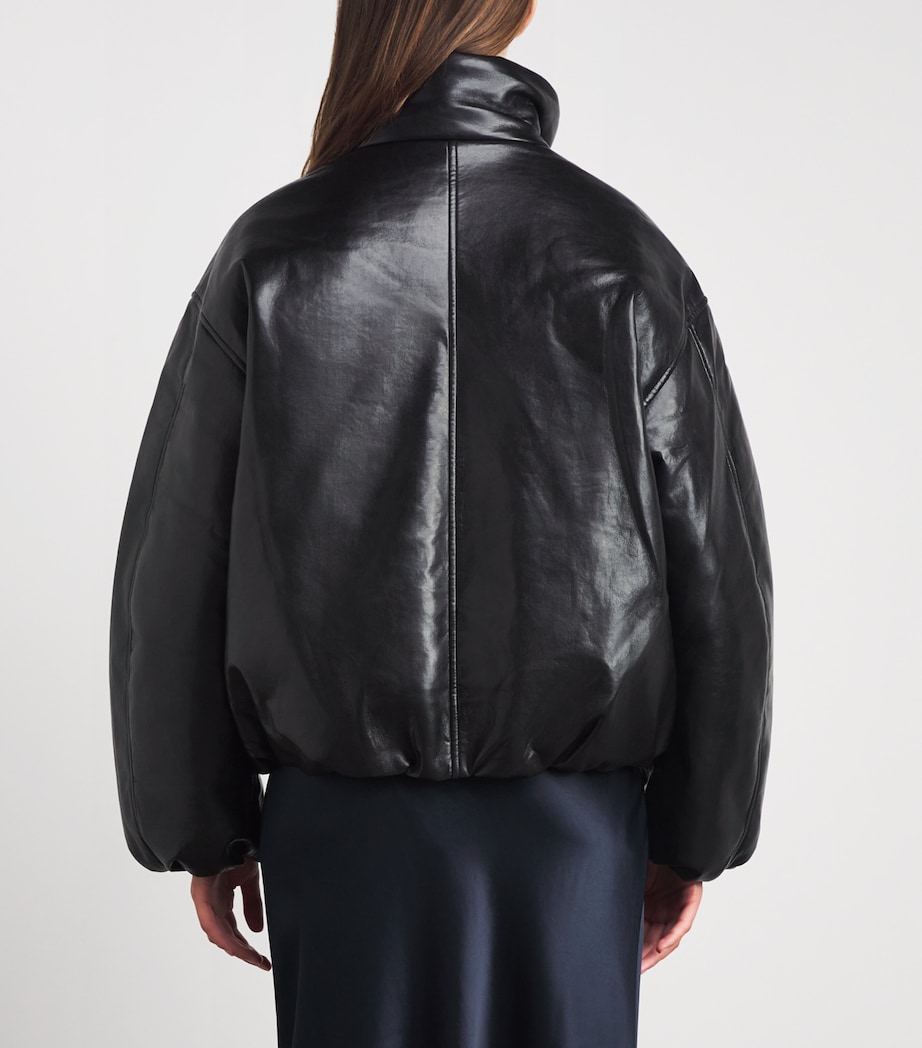 ANINE BING Womens Regenerated Leather Cyrus Jacket Black Image 5
