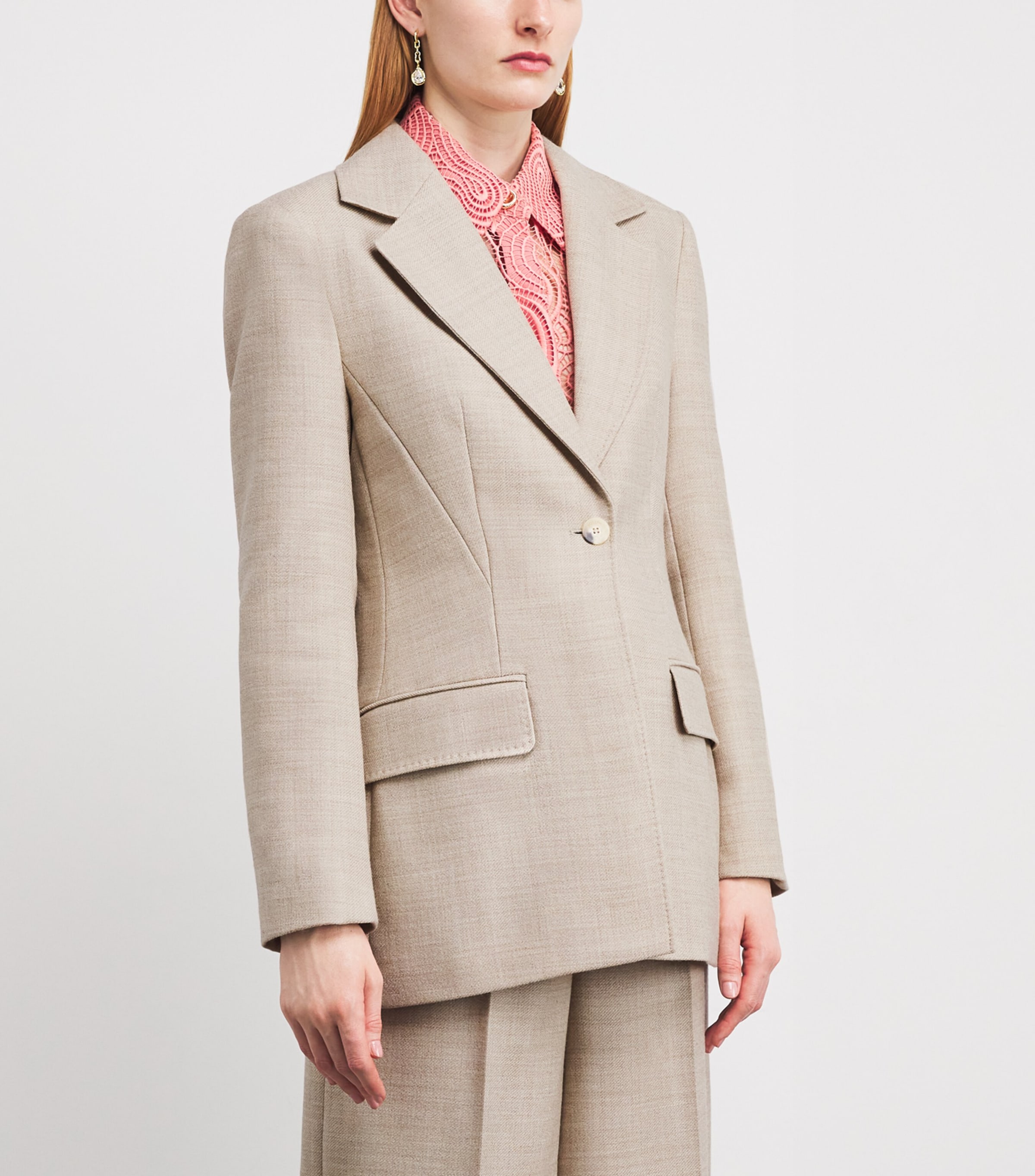 Virgin Wool Fallon Blazer POWDER MELANGE Image 3