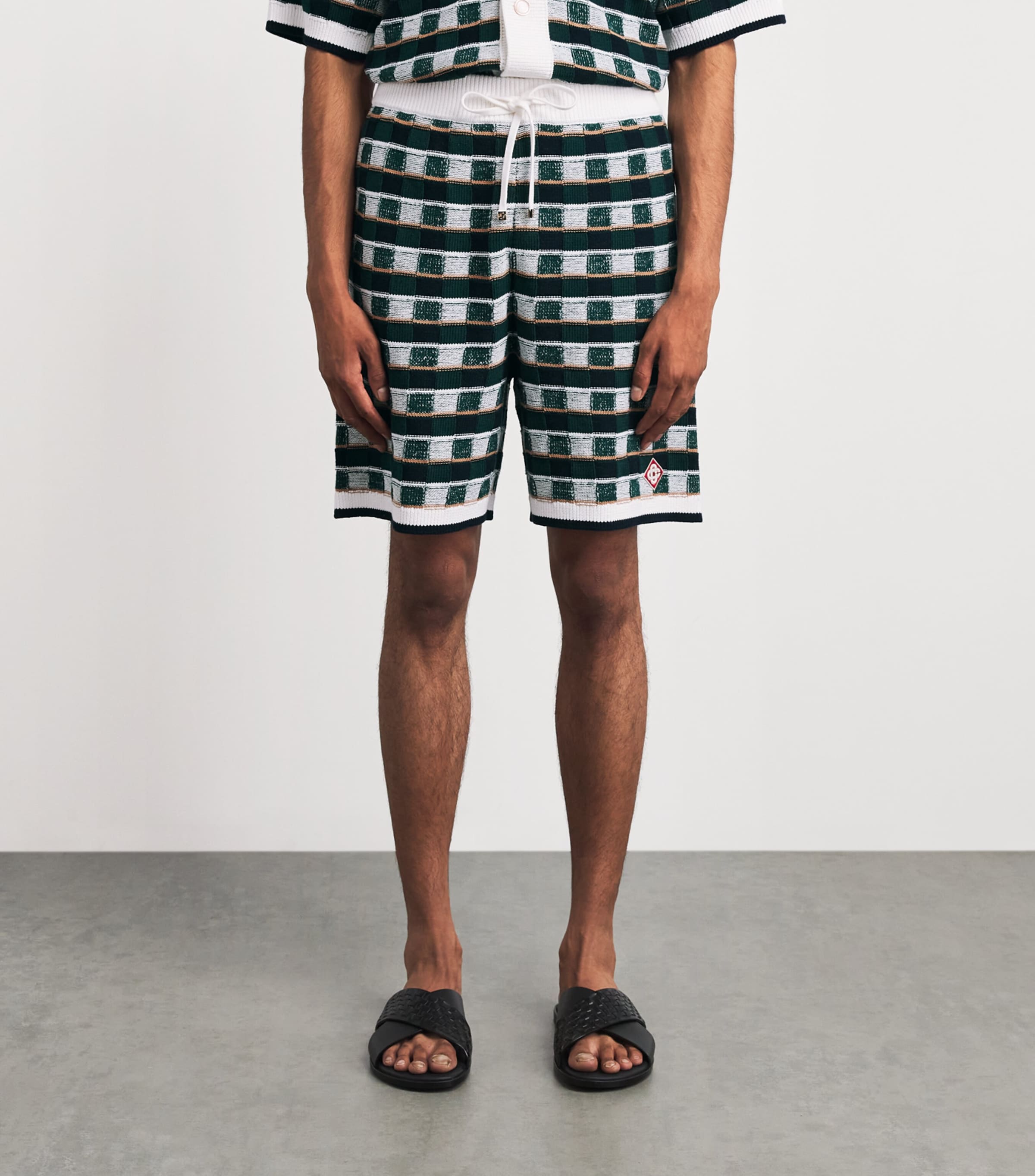 Casablanca Mens Cotton Crochet Mosaic Shorts Image 4