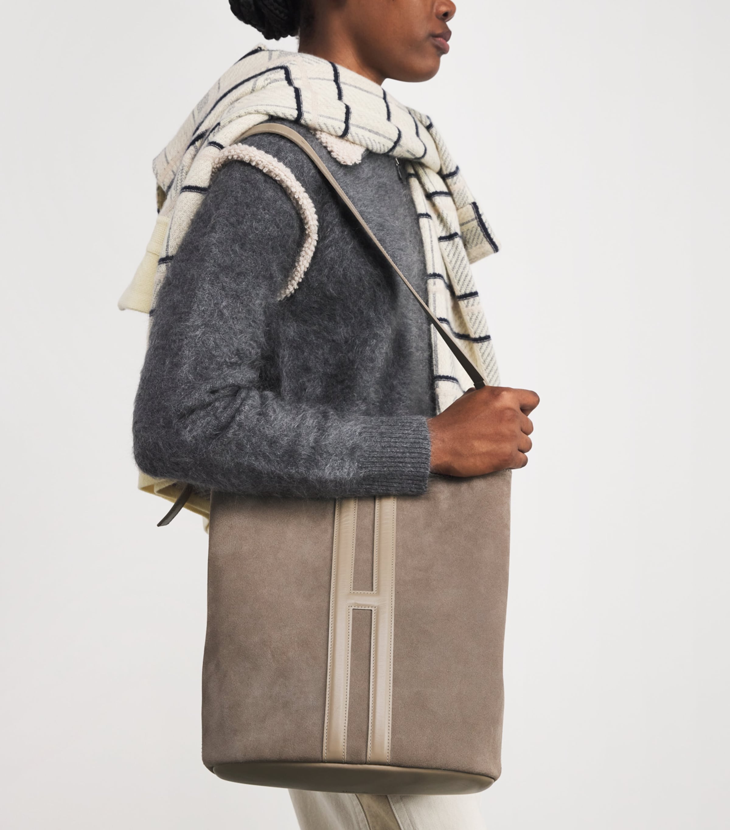 Medium Suede Shoulder Bag NEUTRAL Image 2