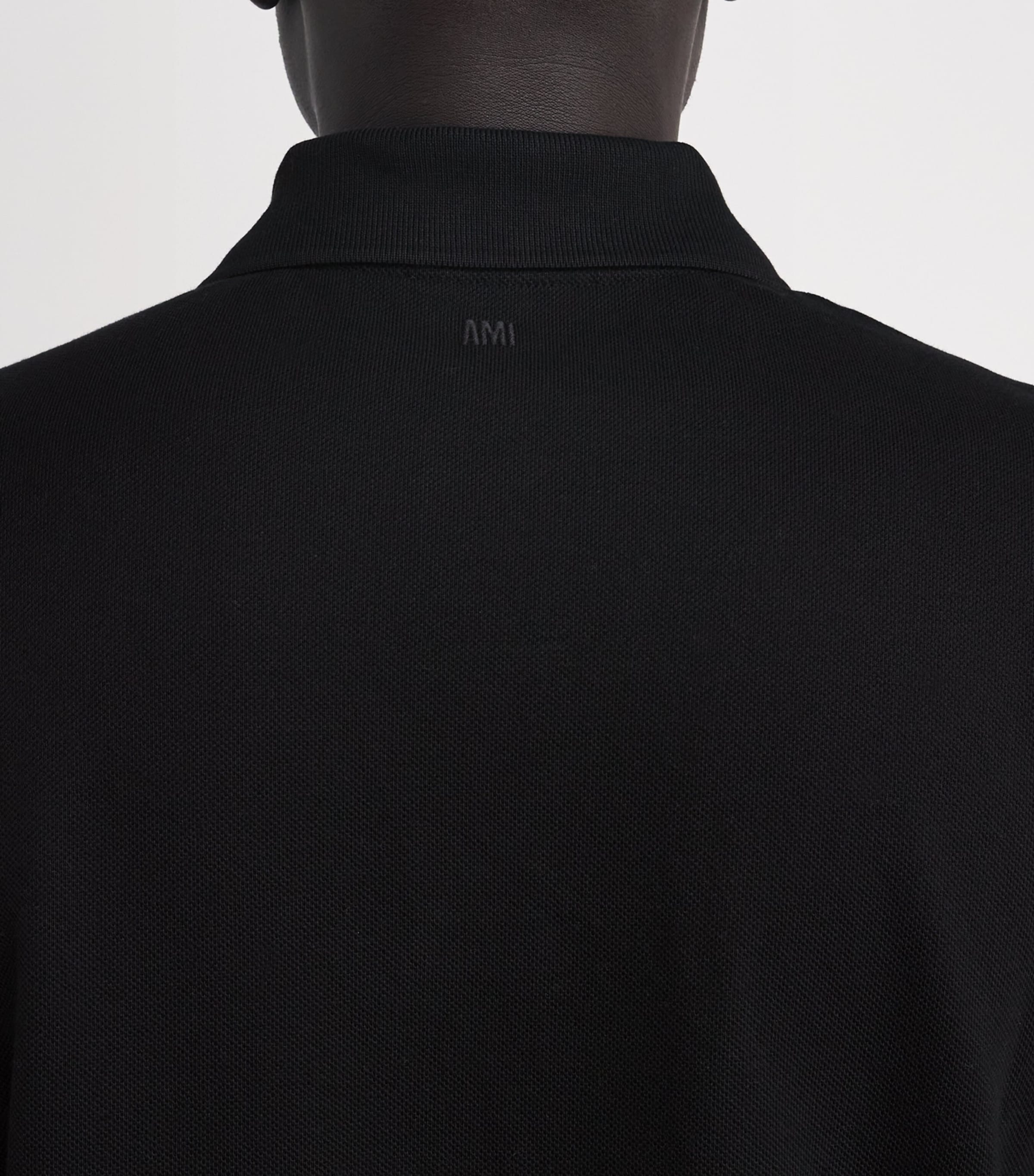 Organic Cotton Ami de Coeur Polo Shirt 001 NOIR Image 6